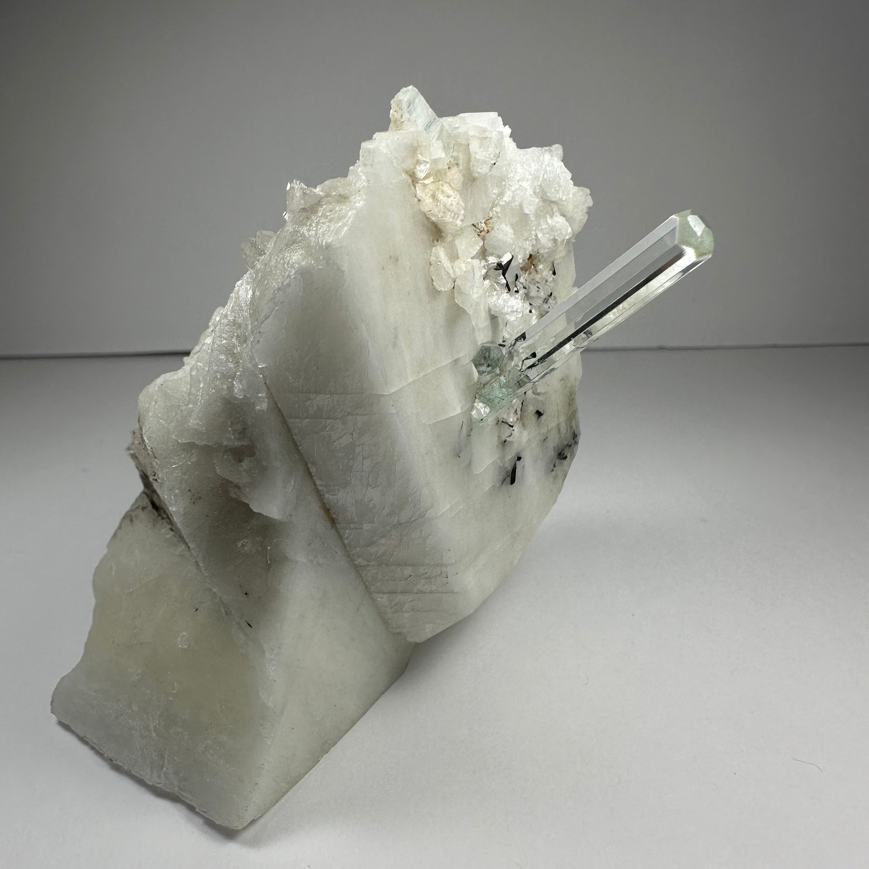 Aquamarine Beryl on Albite | Minerals | Wiccan Center