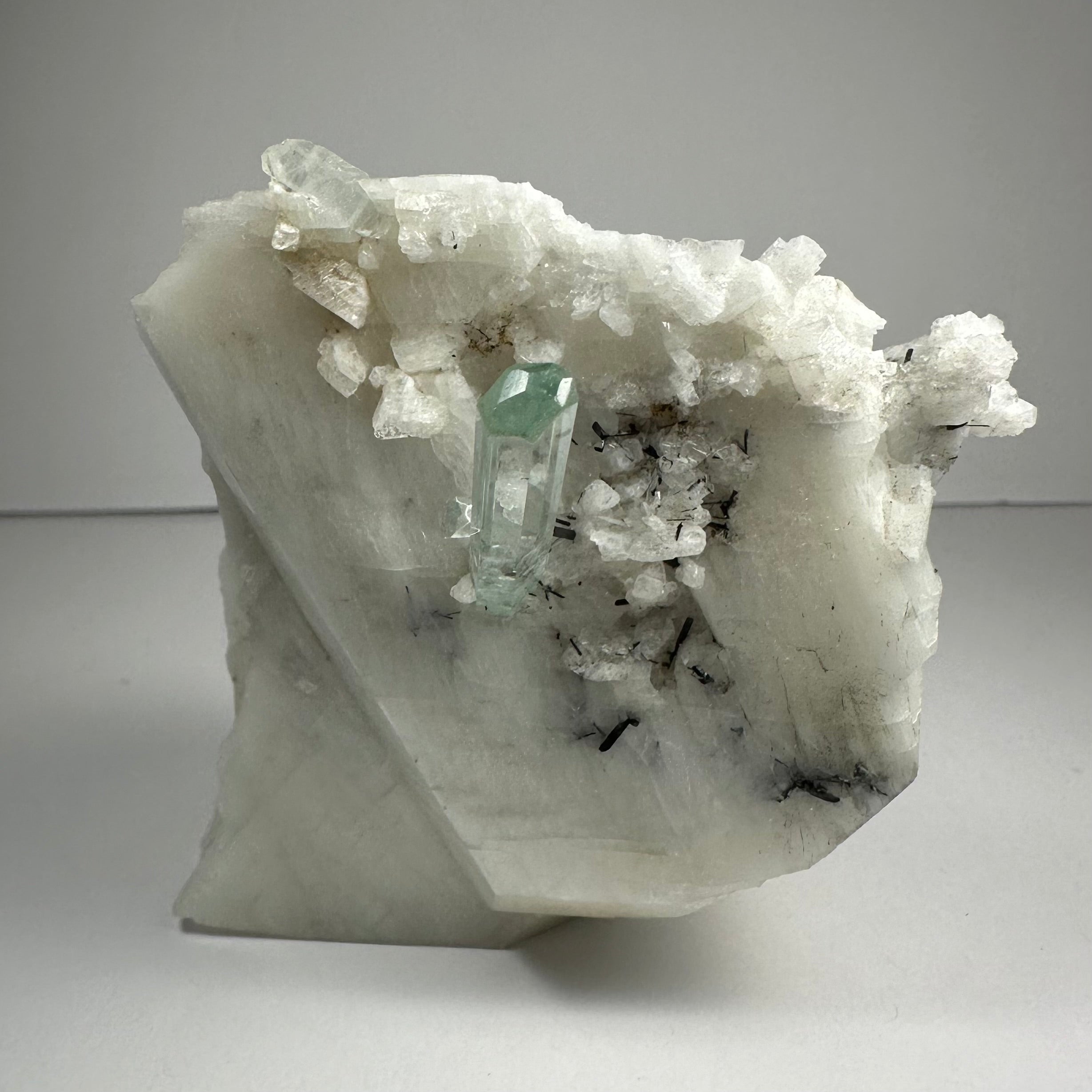 Aquamarine Beryl on Albite | Minerals | Wiccan Center