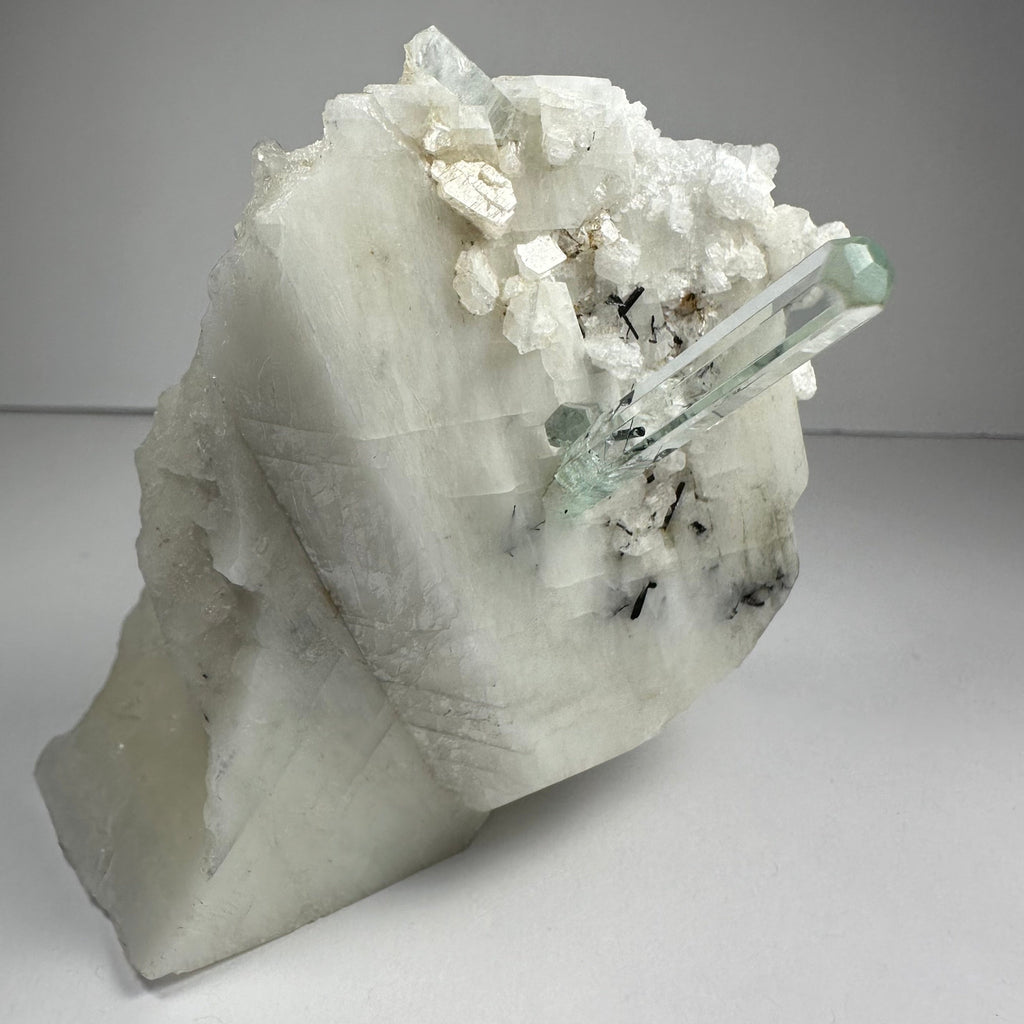 Aquamarine Beryl on Albite | Minerals | Wiccan Center