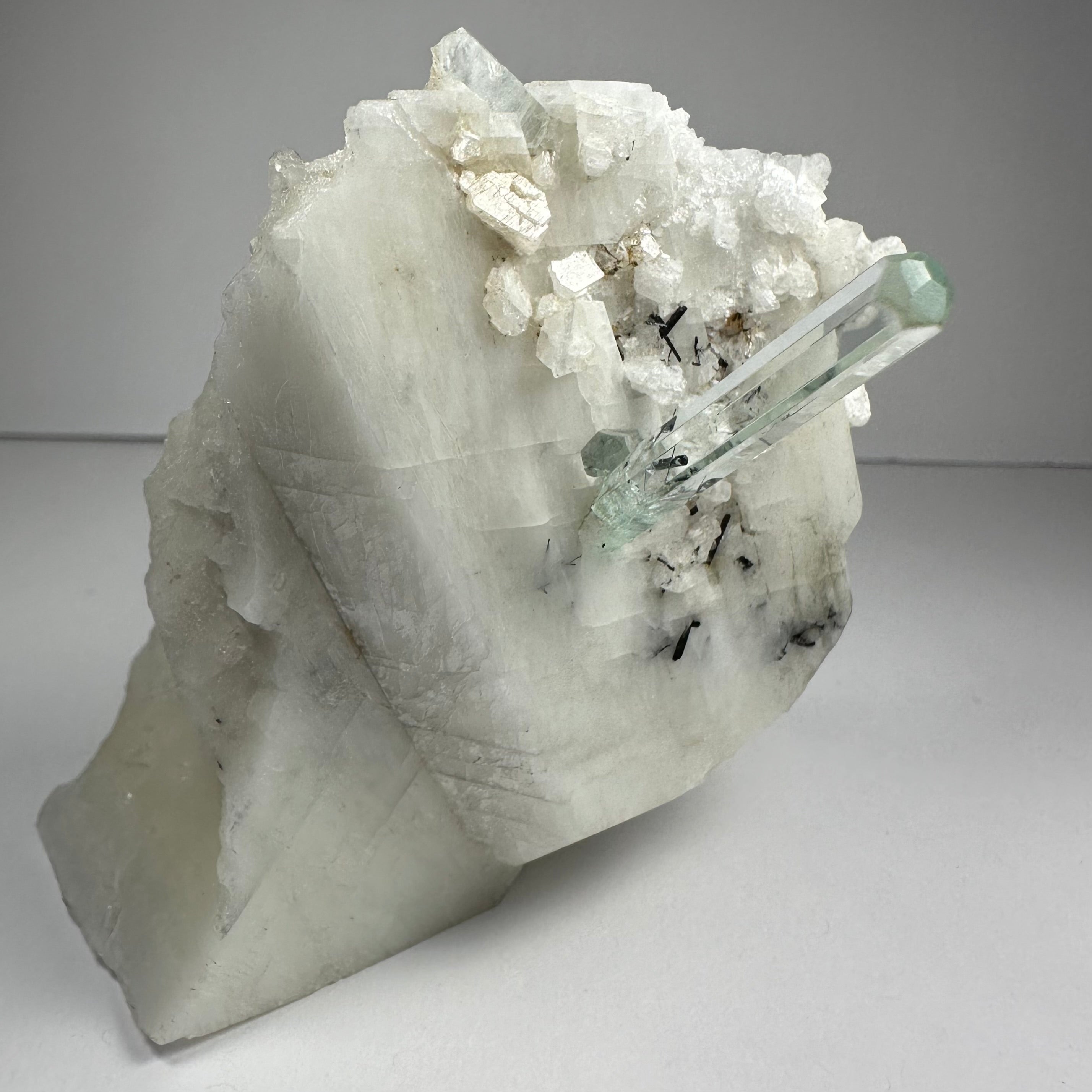 Aquamarine Beryl on Albite | Minerals | Wiccan Center