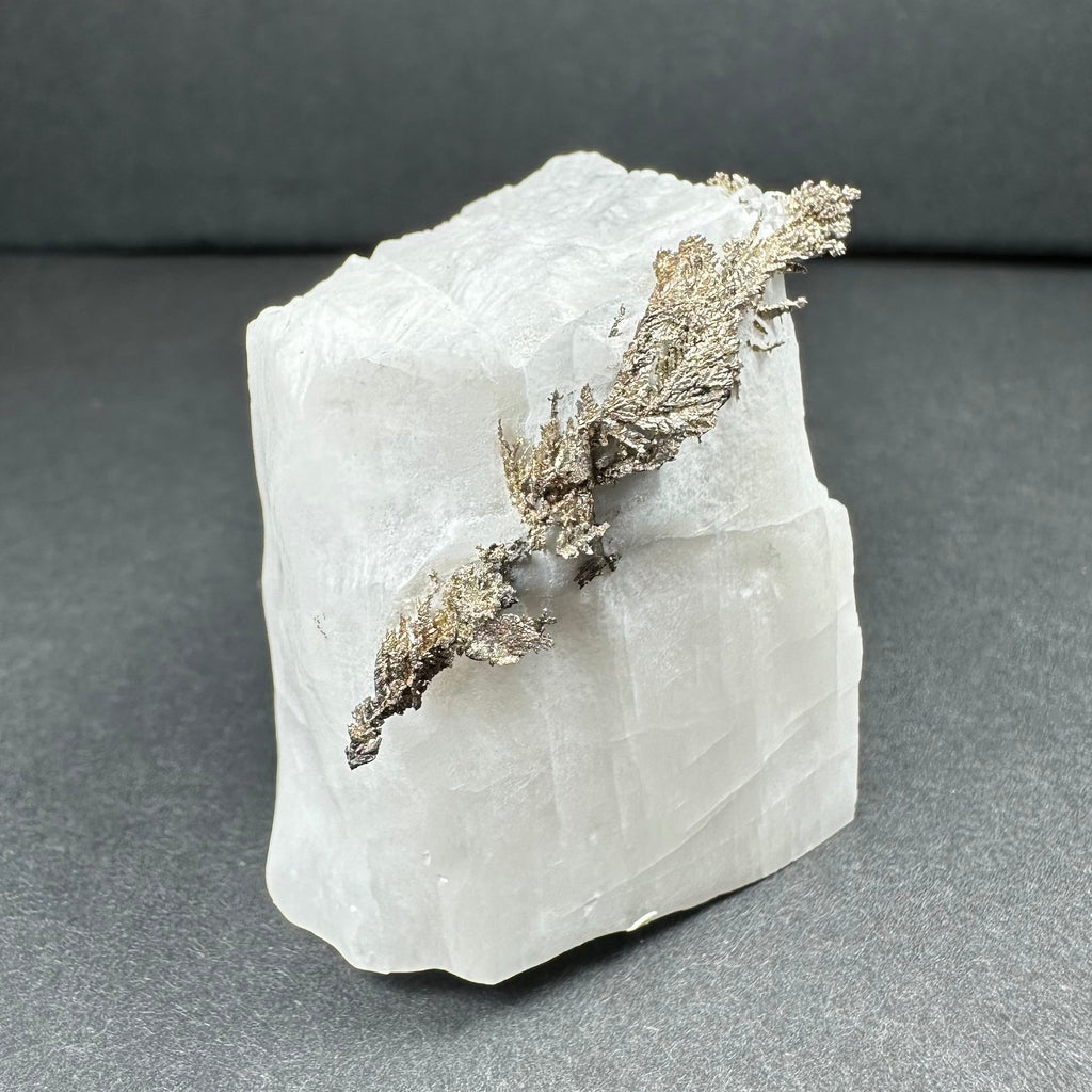 Native Dendritic Silver on Calcite from Morocco | Minerals | Wiccan Center