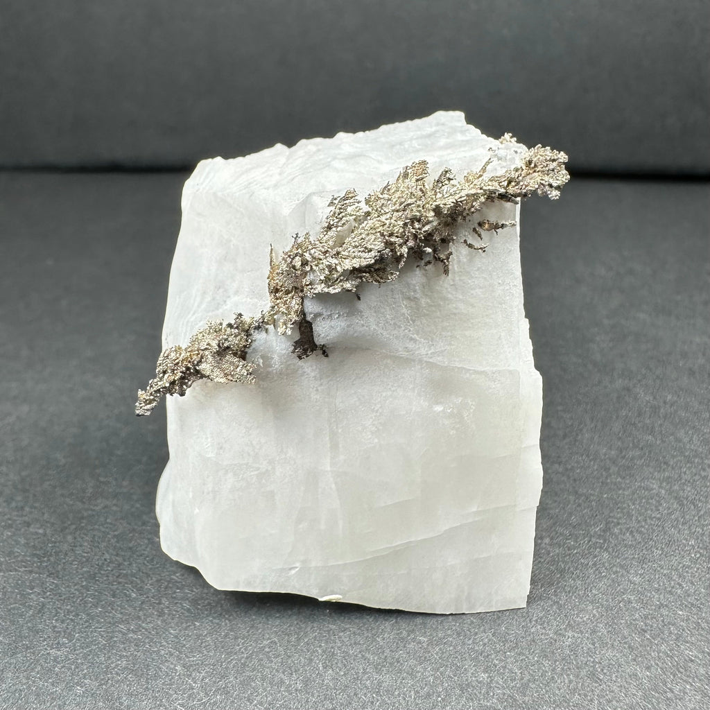 Native Dendritic Silver on Calcite from Morocco | Minerals | Wiccan Center