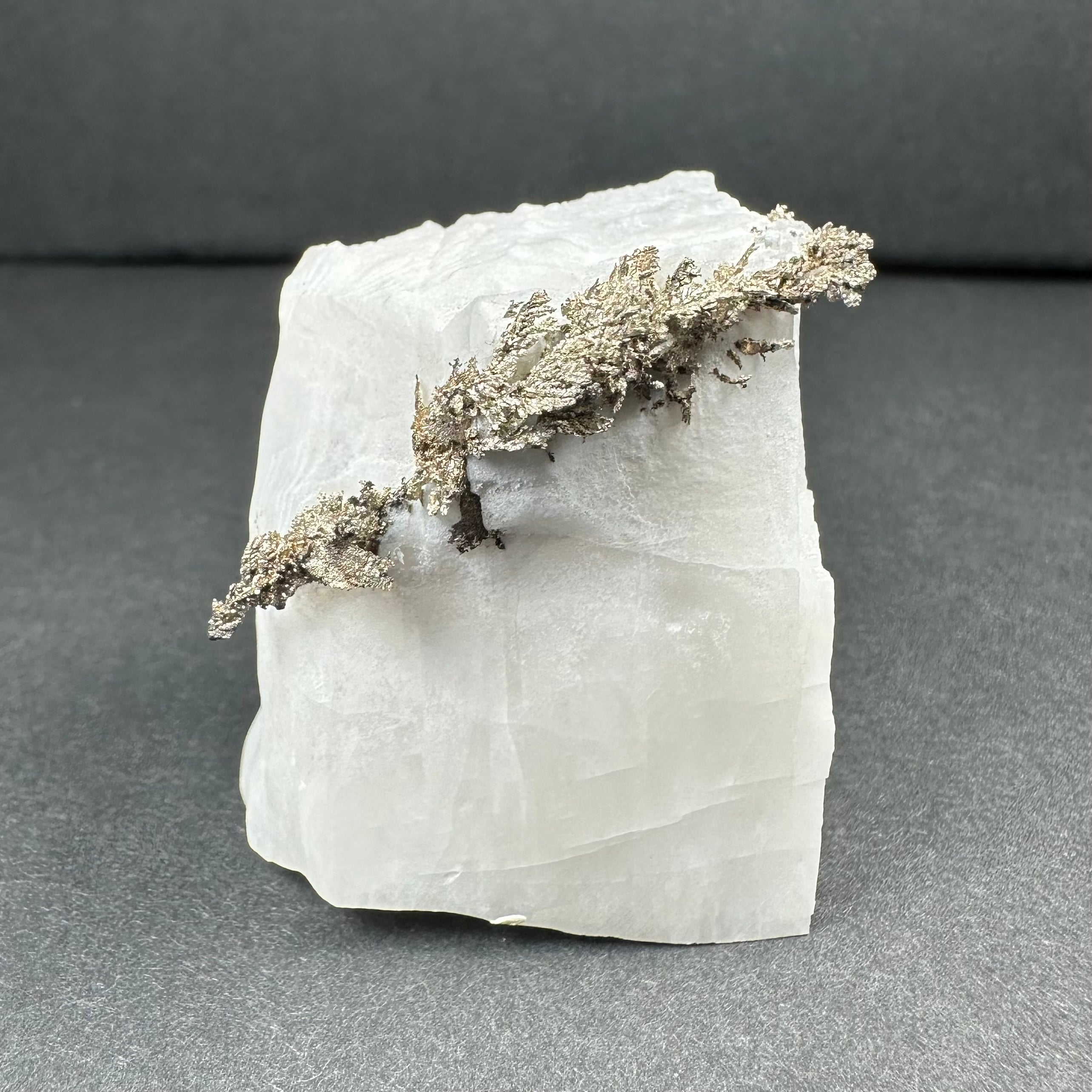 Native Dendritic Silver on Calcite from Morocco | Minerals | Wiccan Center