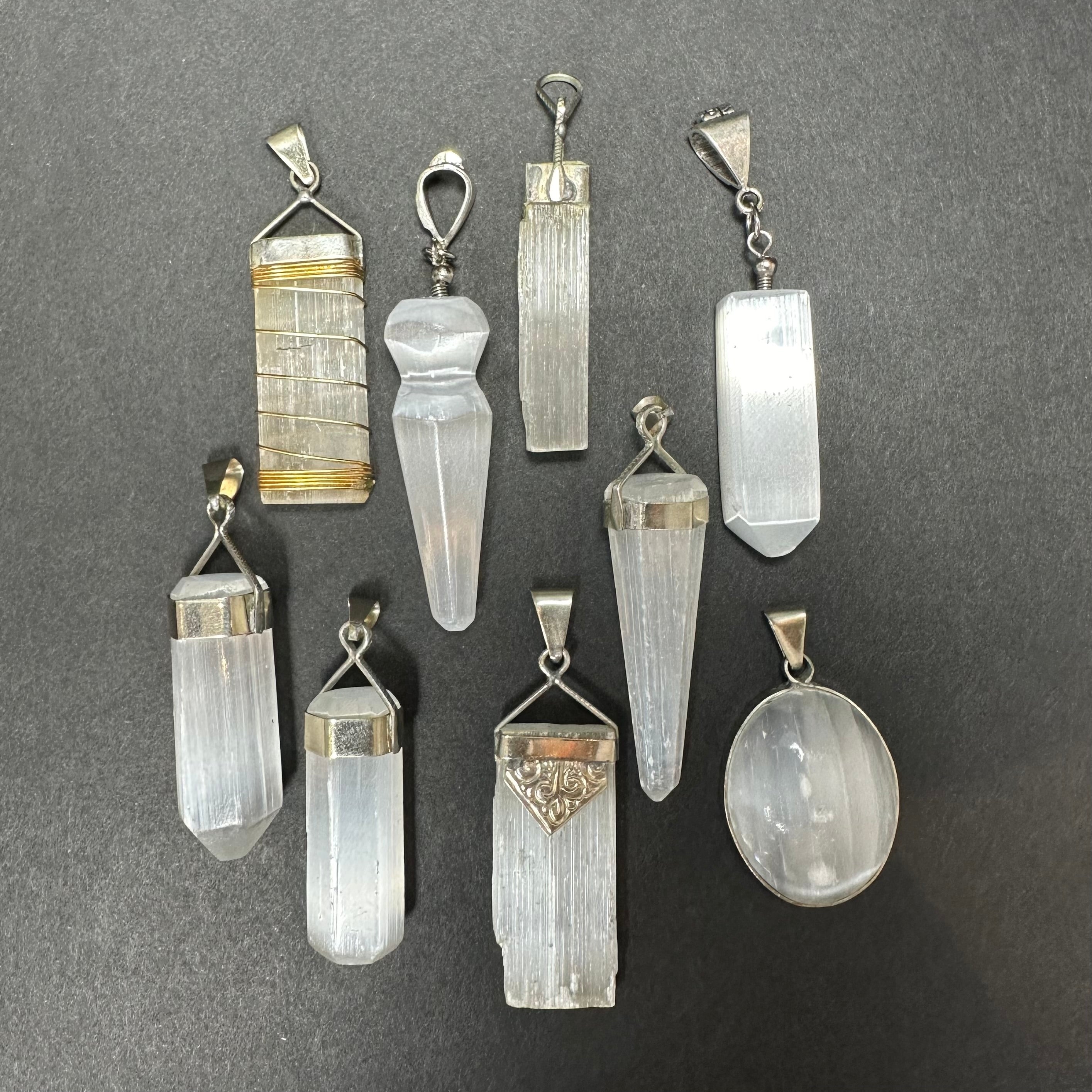 Selenite Pendant in Sterling Silver Clasp | Jewelry | Wiccan Center
