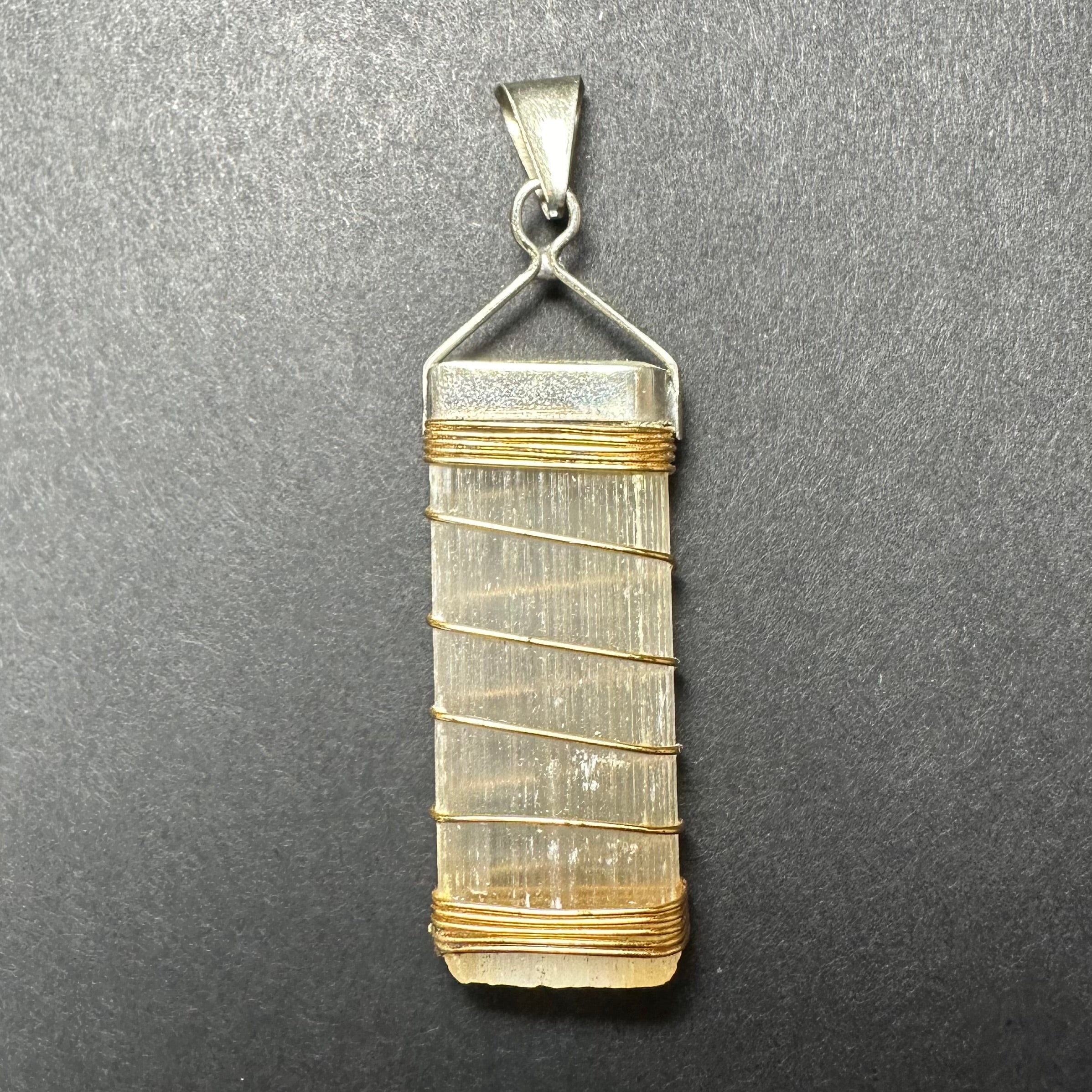 Selenite Pendant in Sterling Silver Clasp | Jewelry | Wiccan Center
