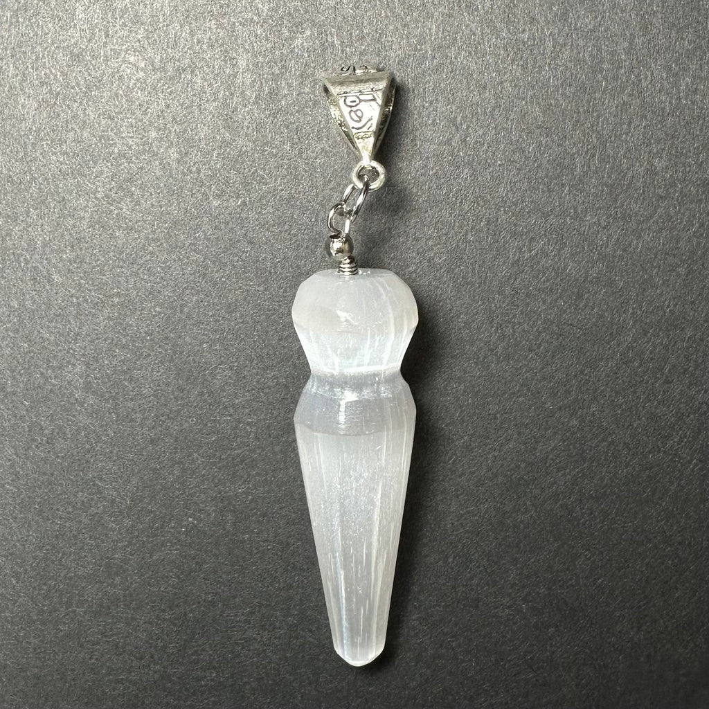 Selenite Pendant in Sterling Silver Clasp | Jewelry | Wiccan Center