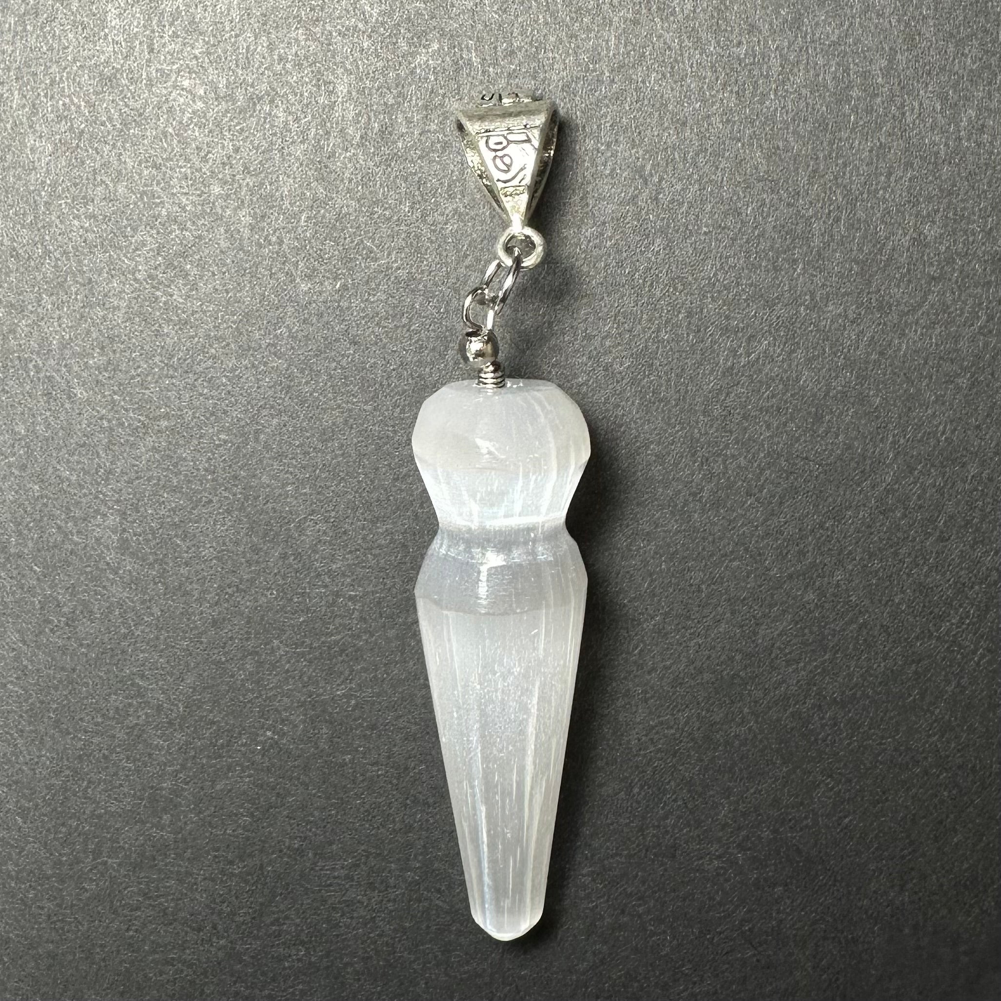 Selenite Pendant in Sterling Silver Clasp | Jewelry | Wiccan Center