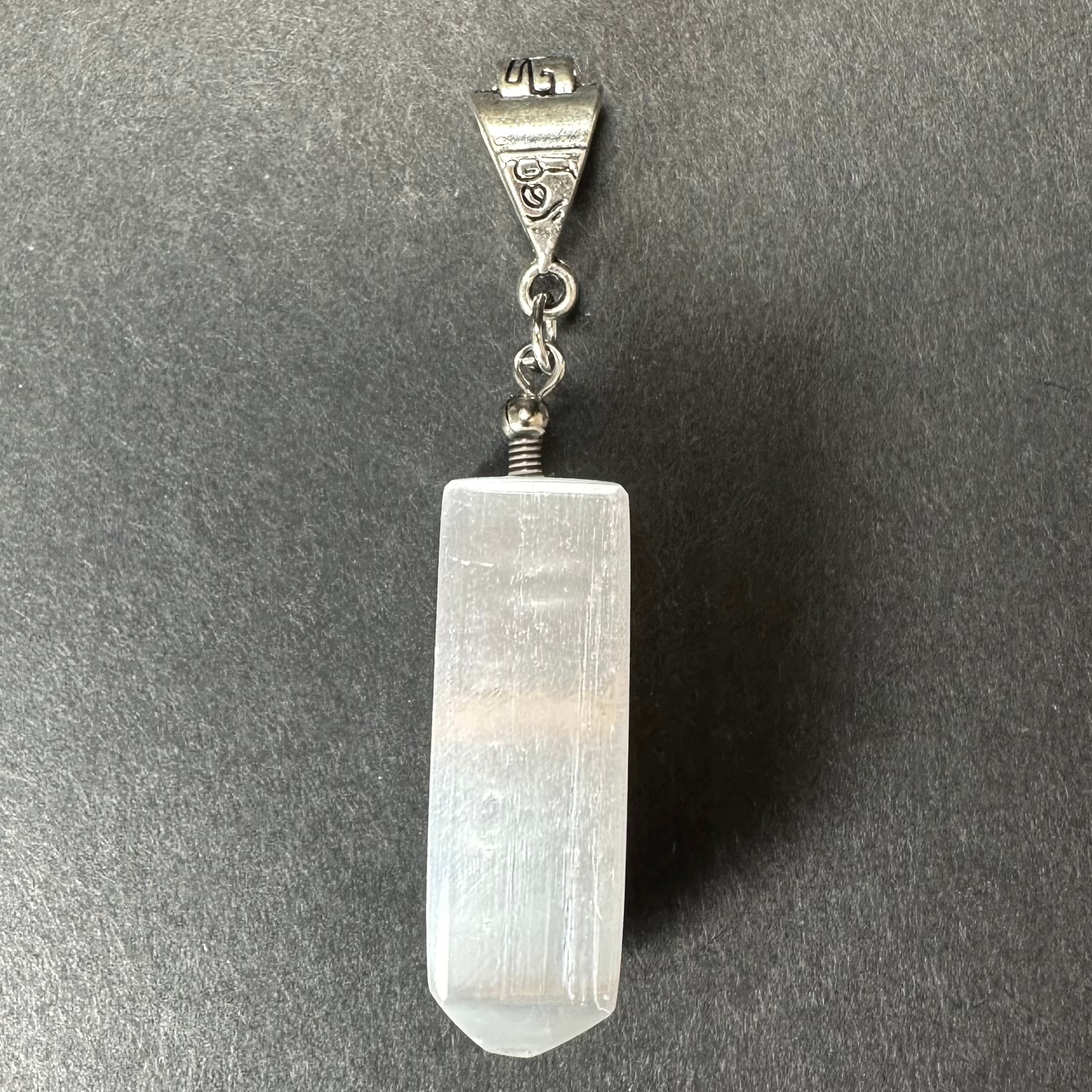 Selenite Pendant in Sterling Silver Clasp | Jewelry | Wiccan Center