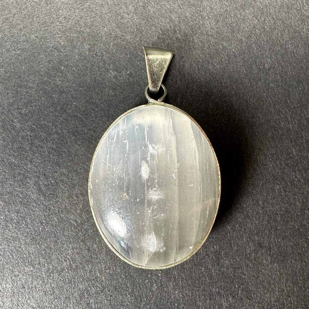 Selenite Pendant in Sterling Silver Clasp | Jewelry | Wiccan Center