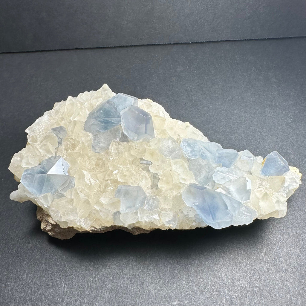 Celestite Crystals with Scalenohedral Calcite | Minerals | Wiccan Center