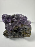 Purple Dodecahedral Fluorite with Calcite on matrix | Minerals | Wiccan Center