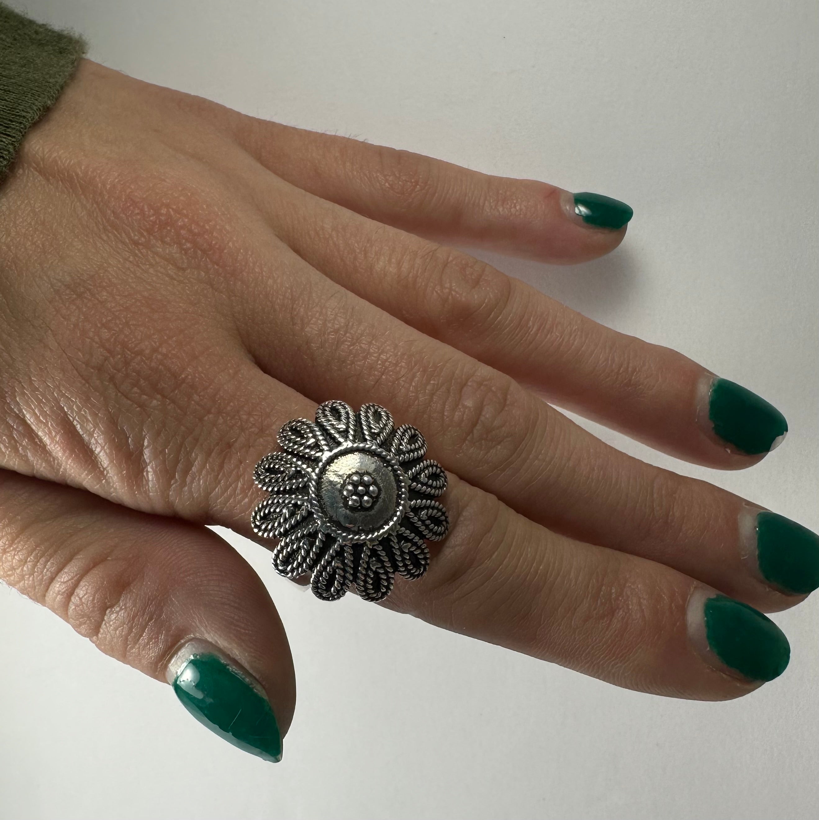 .925 Sterling Silver Flower Ring | Jewelry | Wiccan Center