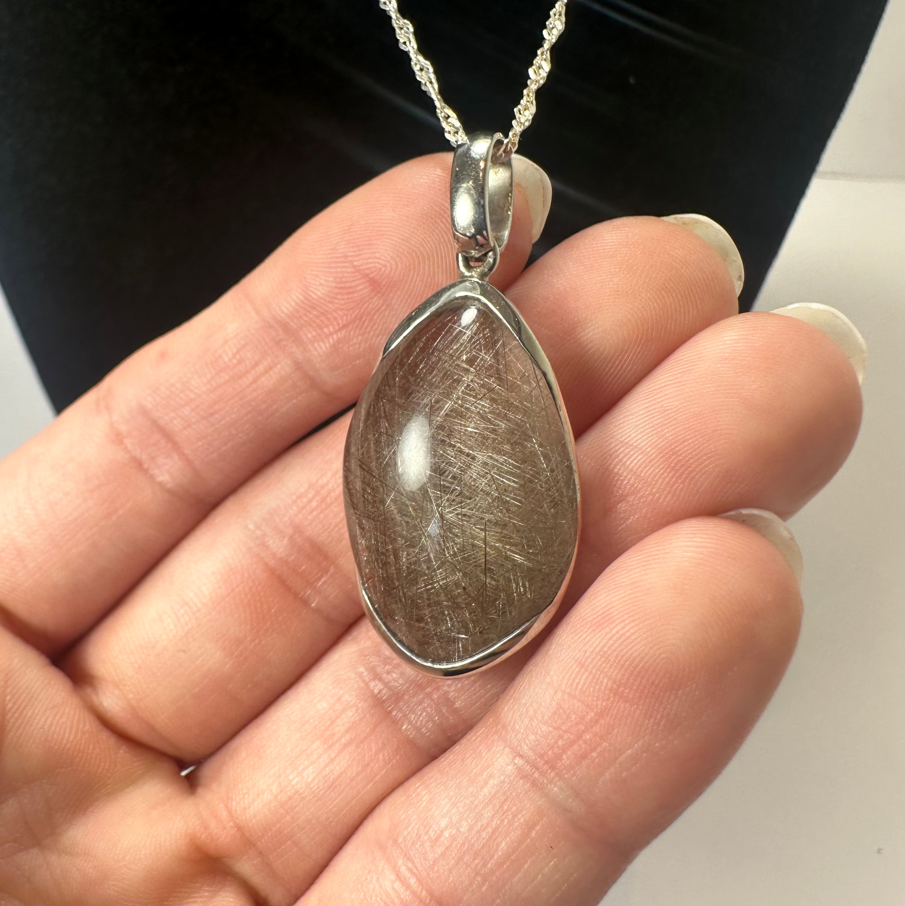 Silver Rutile Teardrop Pendant | Jewelry | Wiccan Center