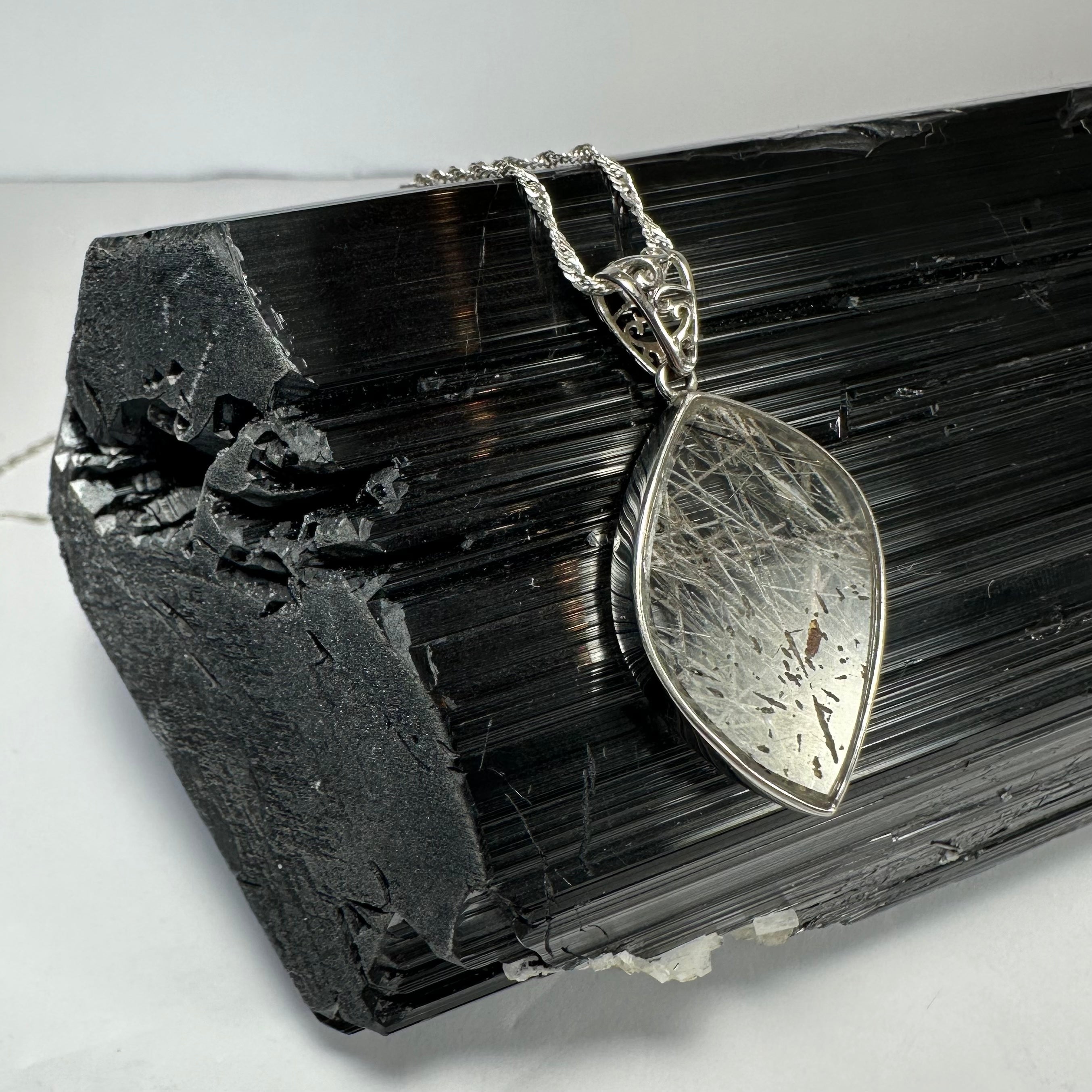 Rutilated Quartz Flame Pendant | Jewelry | Wiccan Center
