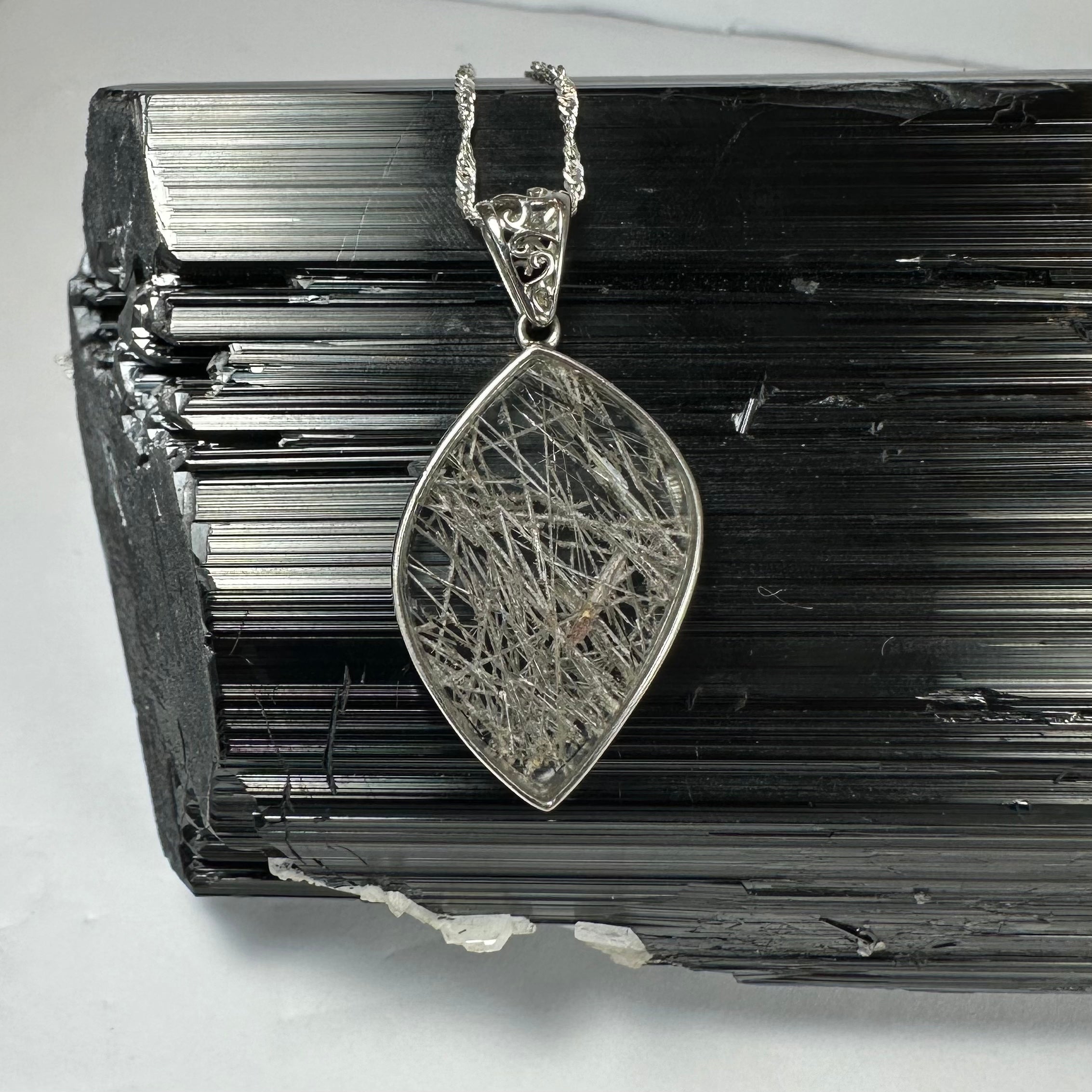 Rutilated Quartz Flame Pendant | Jewelry | Wiccan Center