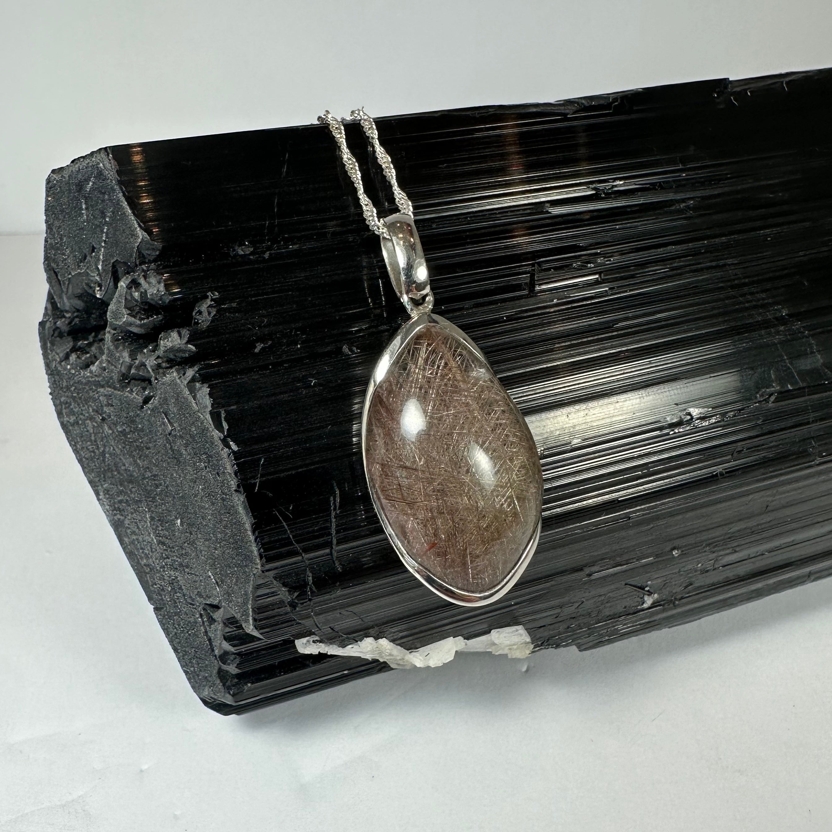 Silver Rutile Teardrop Pendant | Jewelry | Wiccan Center