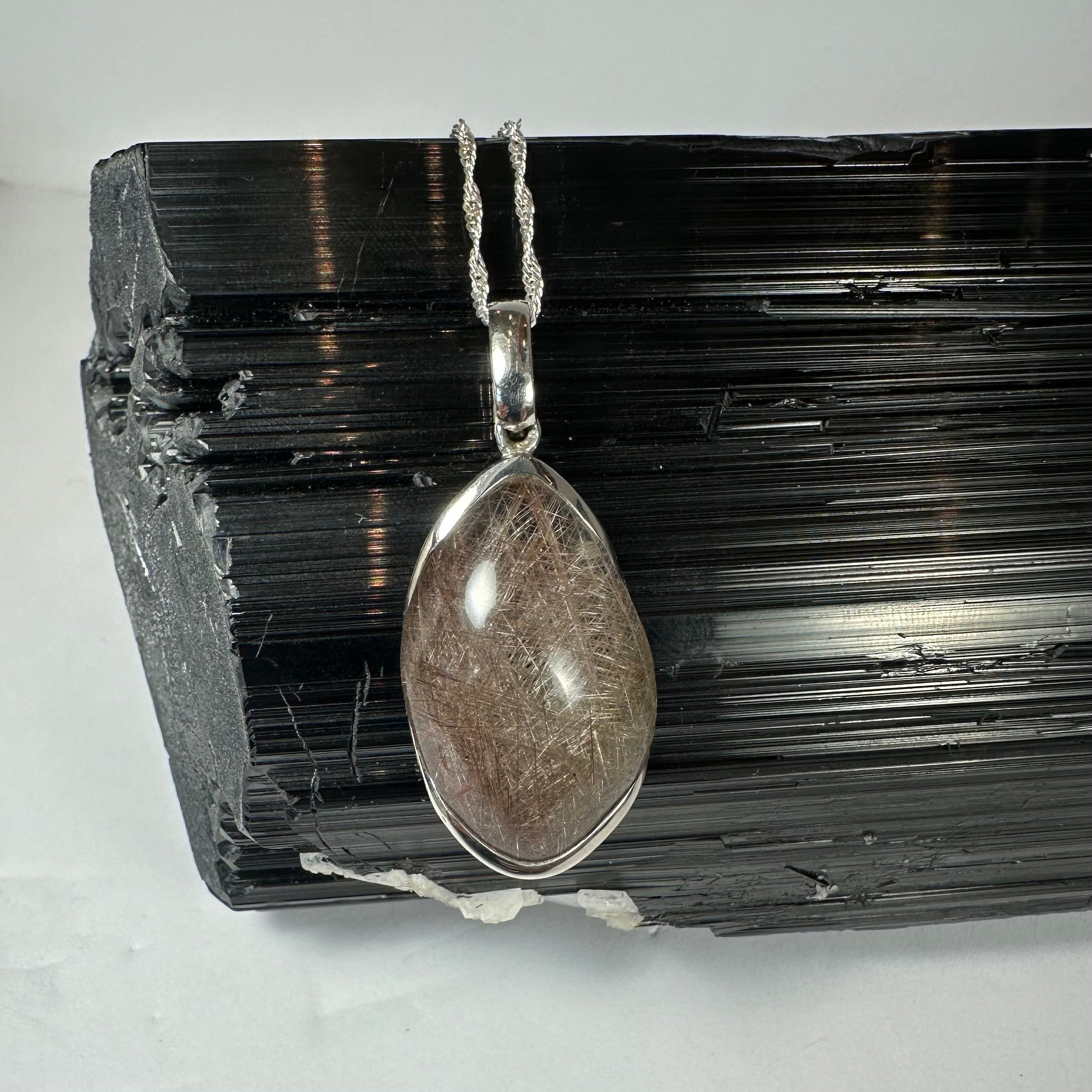 Silver Rutile Teardrop Pendant | Jewelry | Wiccan Center