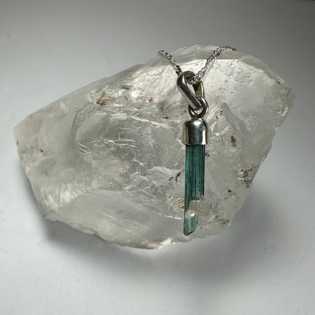 Natural Tourmaline Pencil Pendant | Jewelry | Wiccan Center