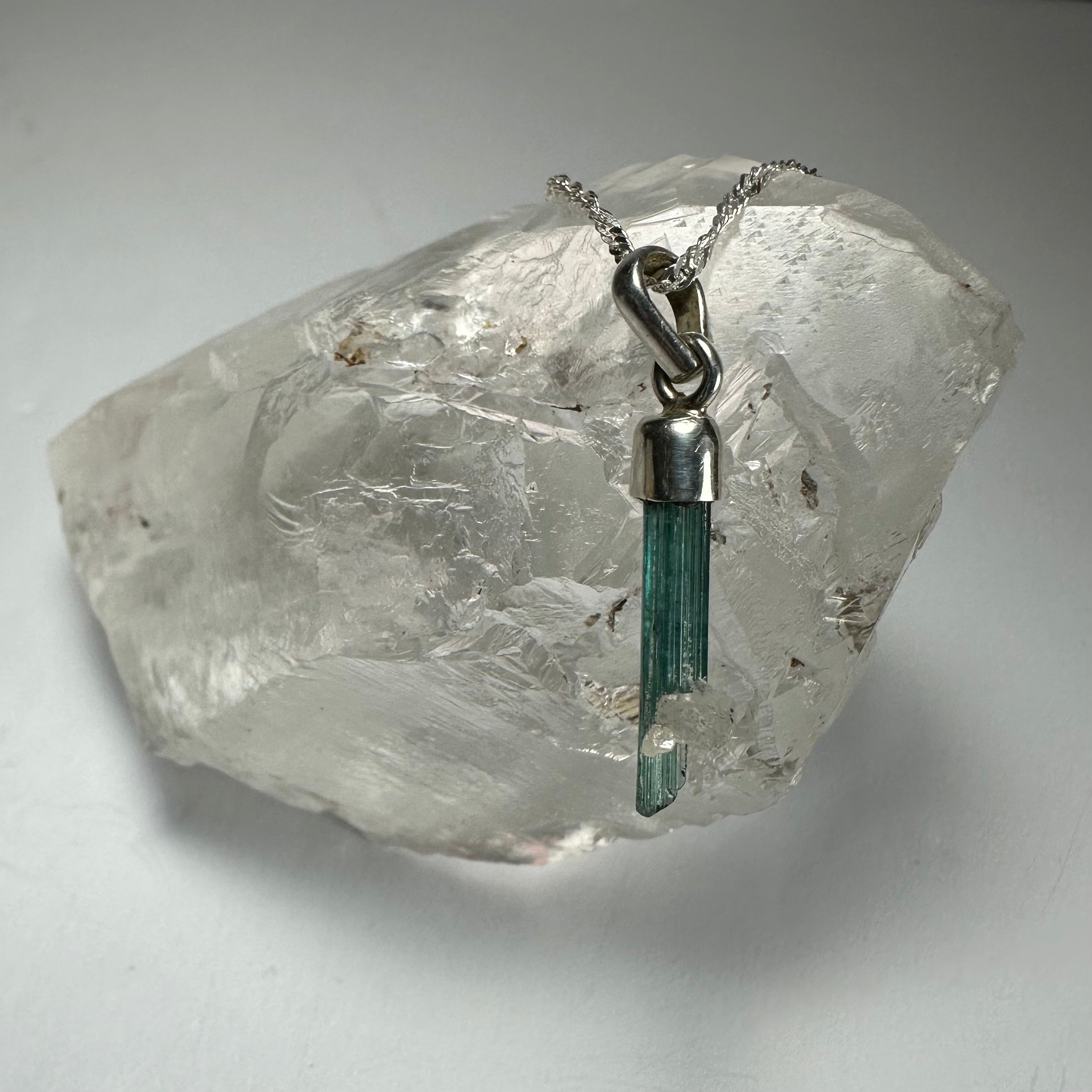 Natural Tourmaline Pencil Pendant | Jewelry | Wiccan Center