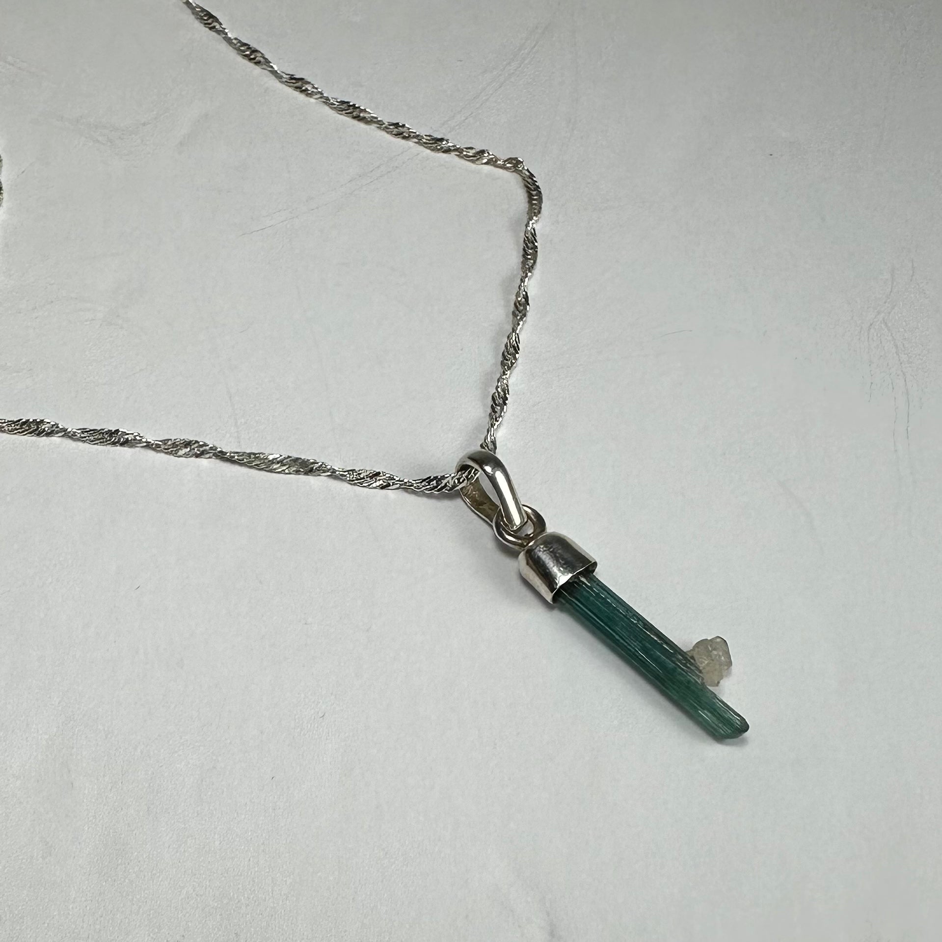 Natural Tourmaline Pencil Pendant | Jewelry | Wiccan Center