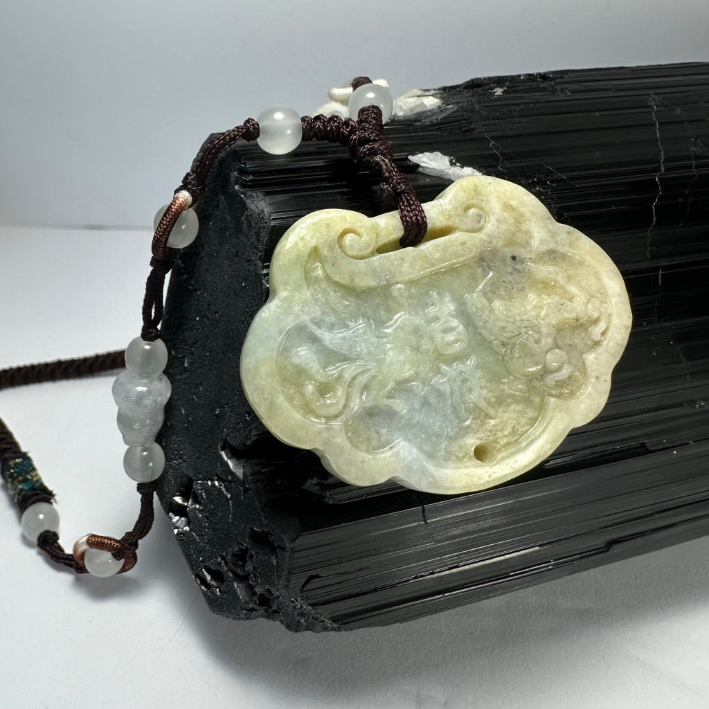 Dragon & Phoenix Nephrite Jade Necklace | Jewelry | Wiccan Center