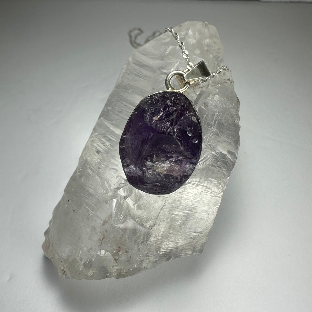 Natural Rough Amethyst Pendant | Jewelry | Wiccan Center
