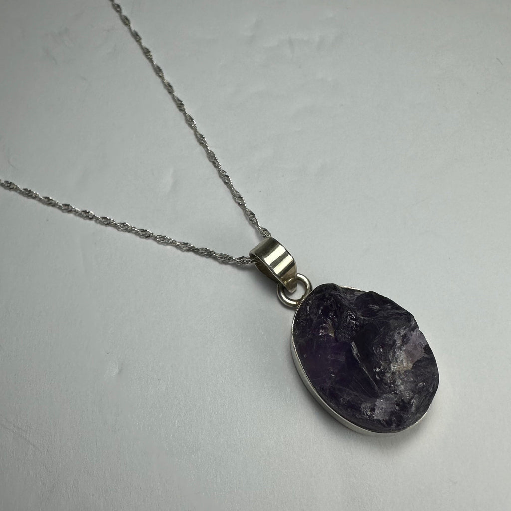Natural Rough Amethyst Pendant | Jewelry | Wiccan Center