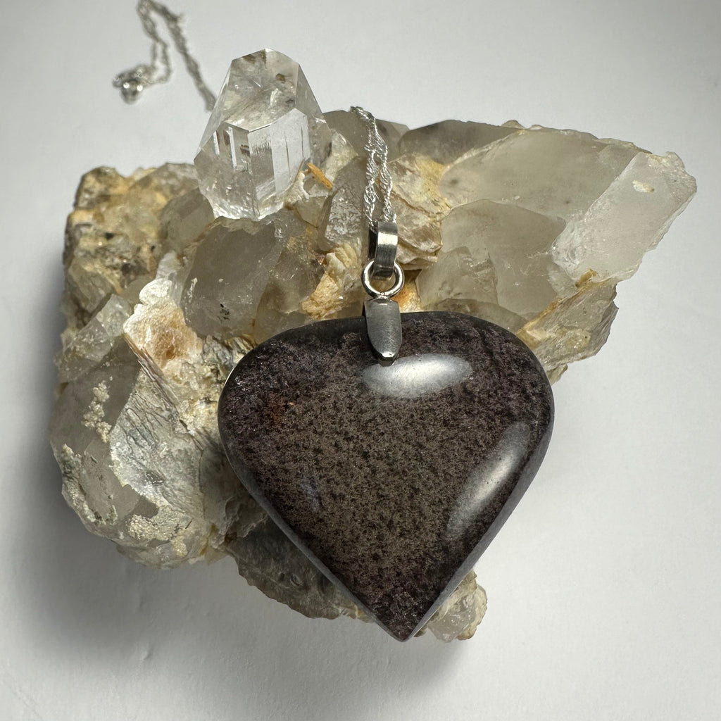 Lodalite included Quartz Heart Pendant | Jewelry | Wiccan Center