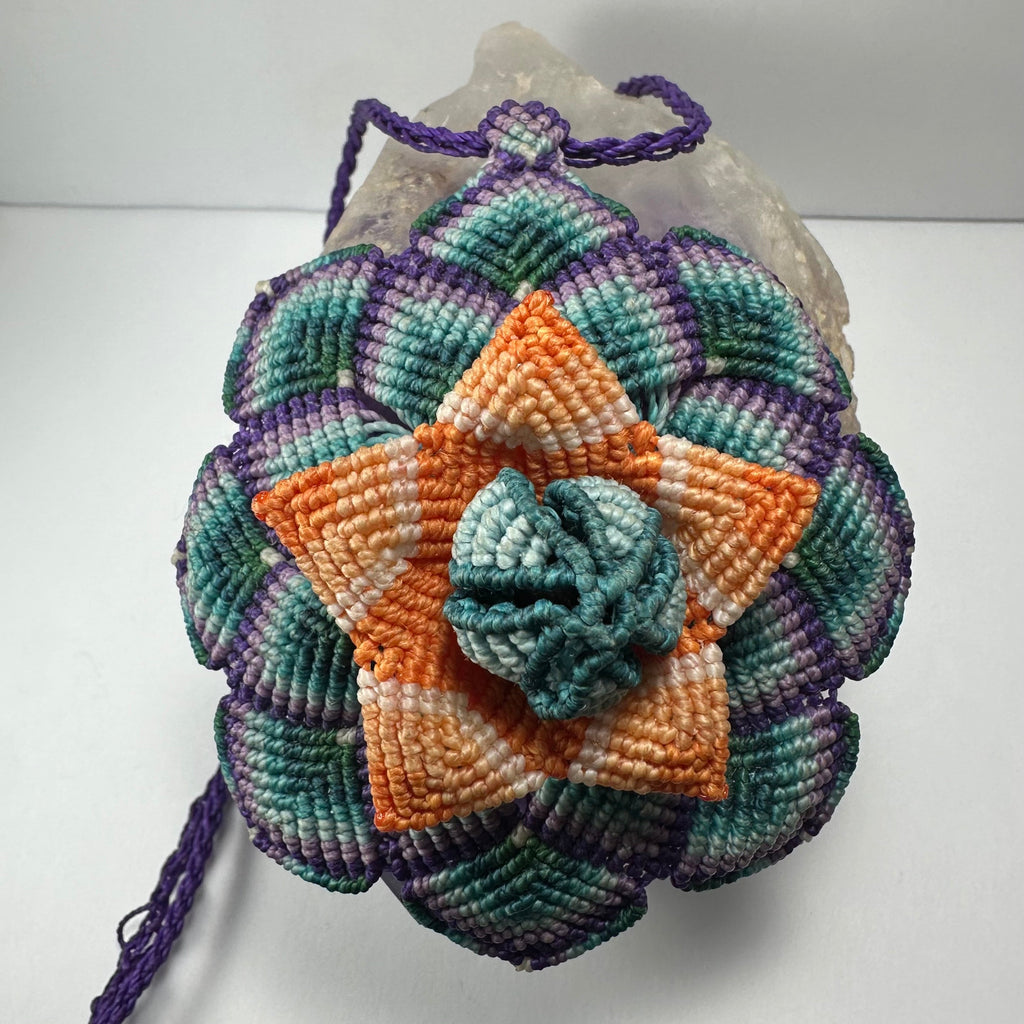 Hand-woven Flower Necklace with Hematite end | Jewelry | Wiccan Center