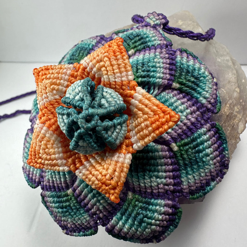 Hand-woven Flower Necklace with Hematite end | Jewelry | Wiccan Center