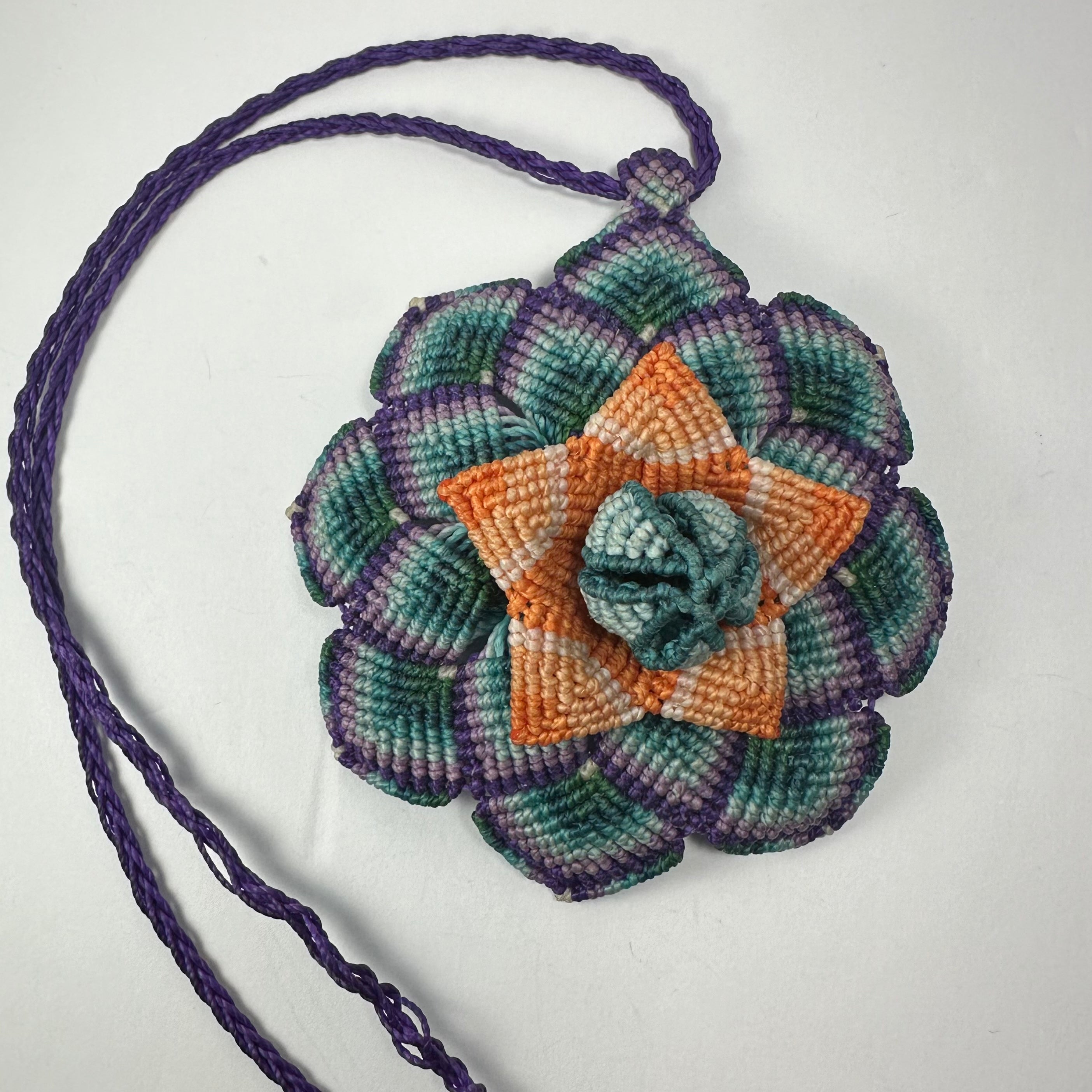 Hand-woven Flower Necklace with Hematite end | Jewelry | Wiccan Center