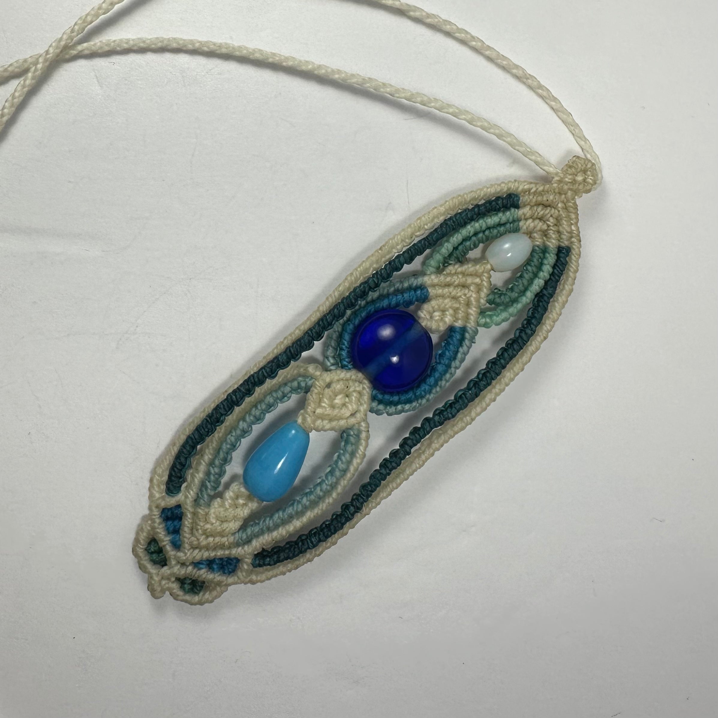 Hand-woven Macrame Necklace Glass Beads | Jewelry | Wiccan Center