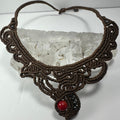 Handmade Macrame Choker with Coral Bead | Jewelry | Wiccan Center