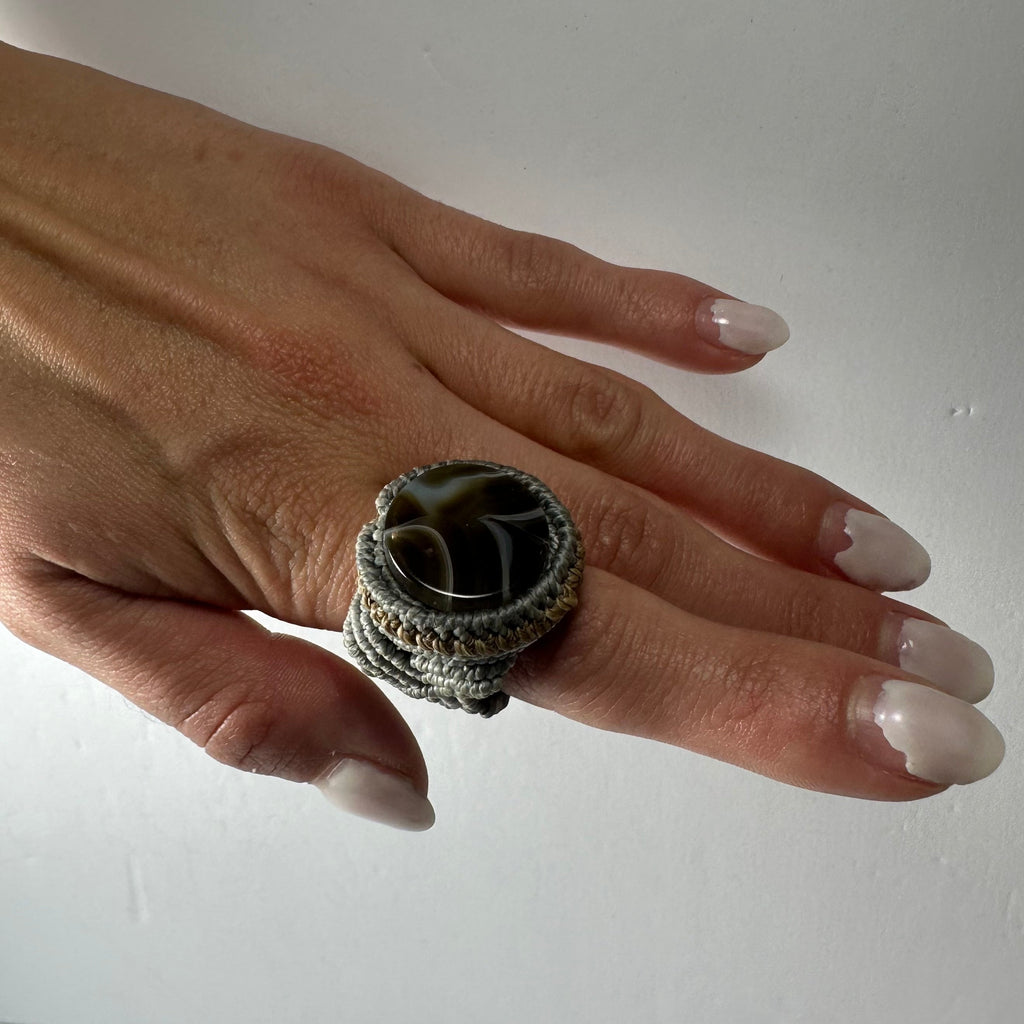 Handmade Woven Ring with Stone | Jewelry | Wiccan Center