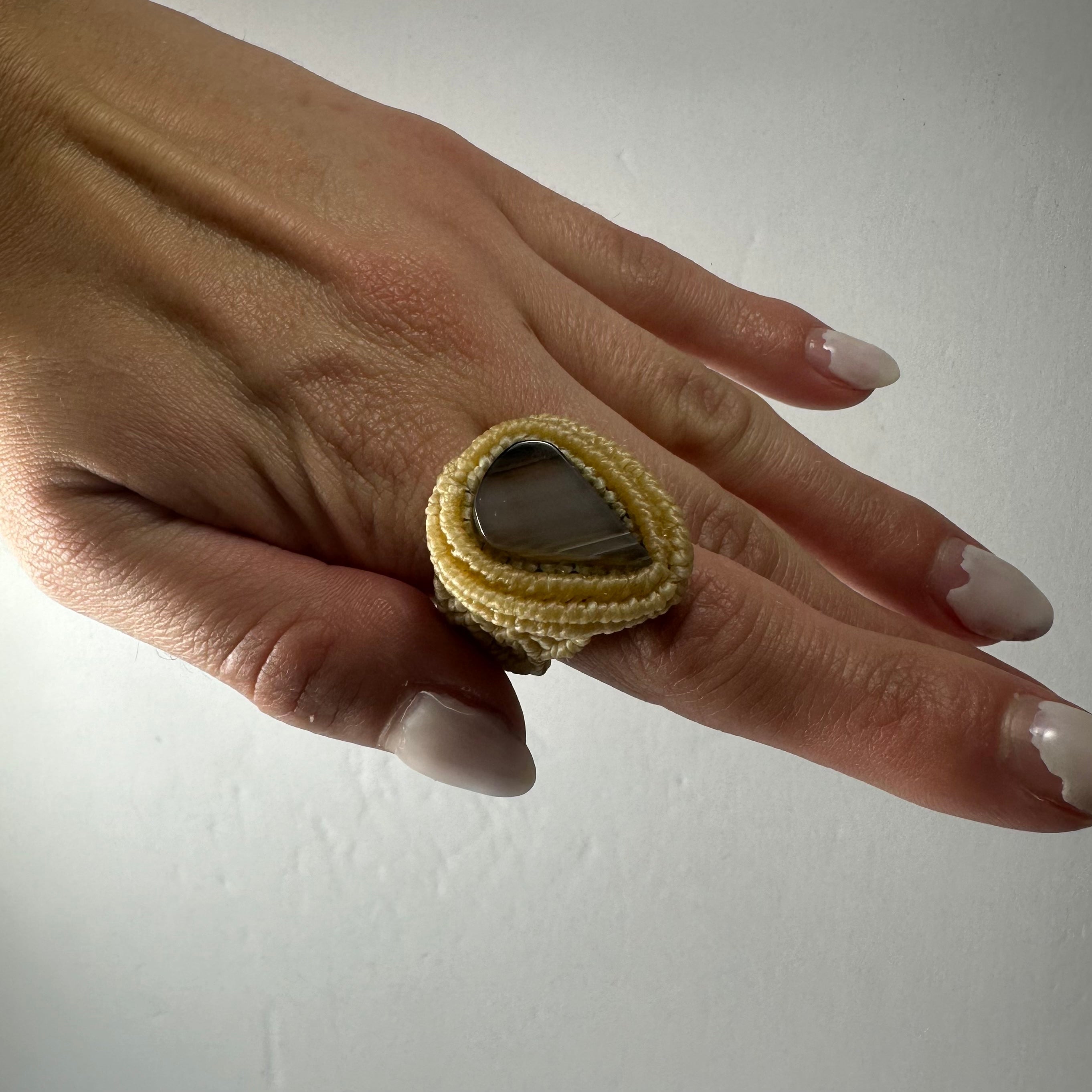 Handmade Woven Ring with Stone | Jewelry | Wiccan Center