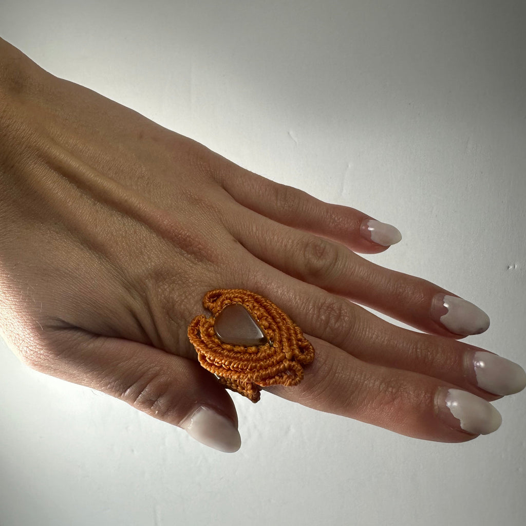 Handmade Woven Ring with Stone | Jewelry | Wiccan Center