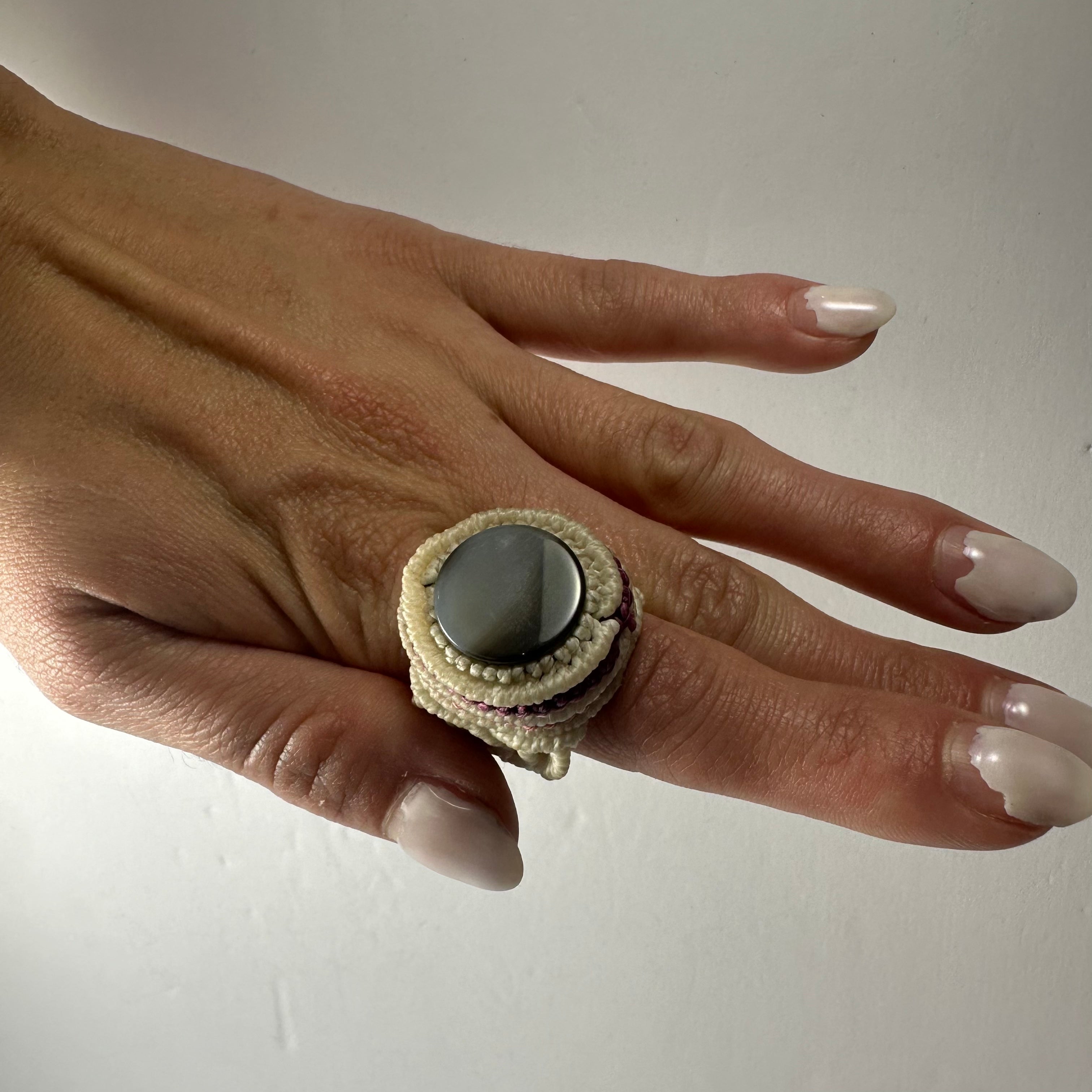 Handmade Woven Ring with Stone | Jewelry | Wiccan Center