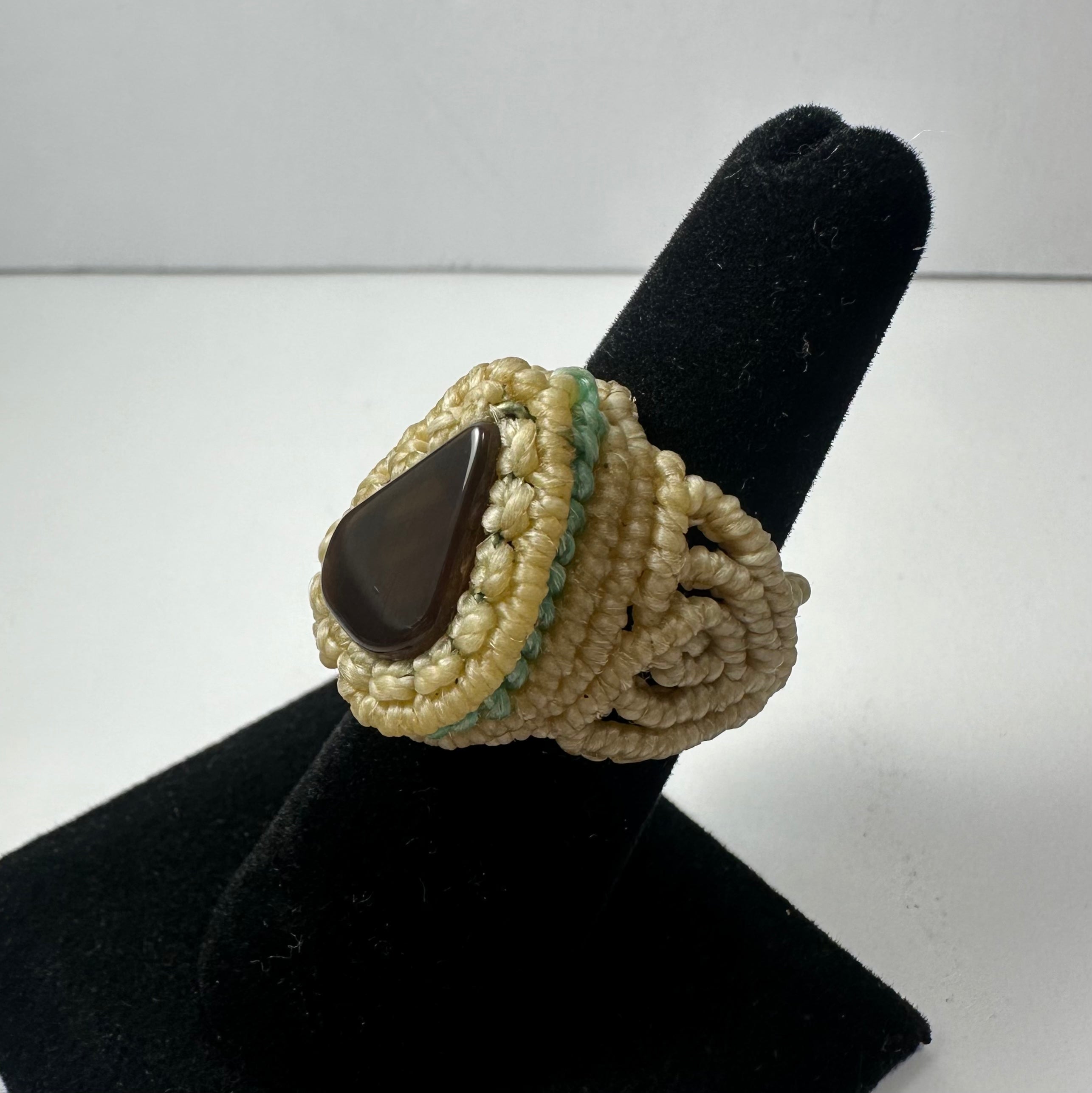Handmade Woven Ring with Stone | Jewelry | Wiccan Center