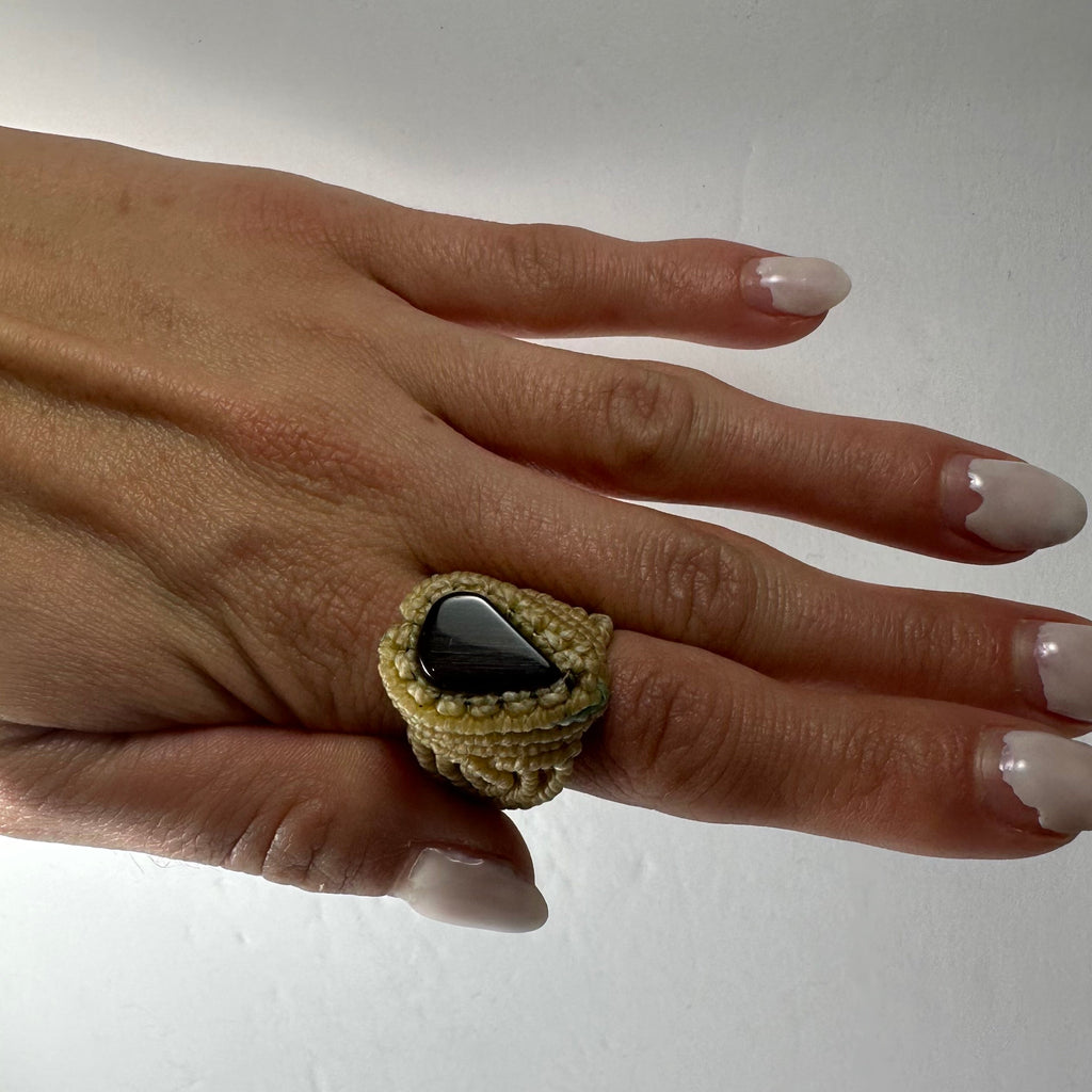Handmade Woven Ring with Stone | Jewelry | Wiccan Center