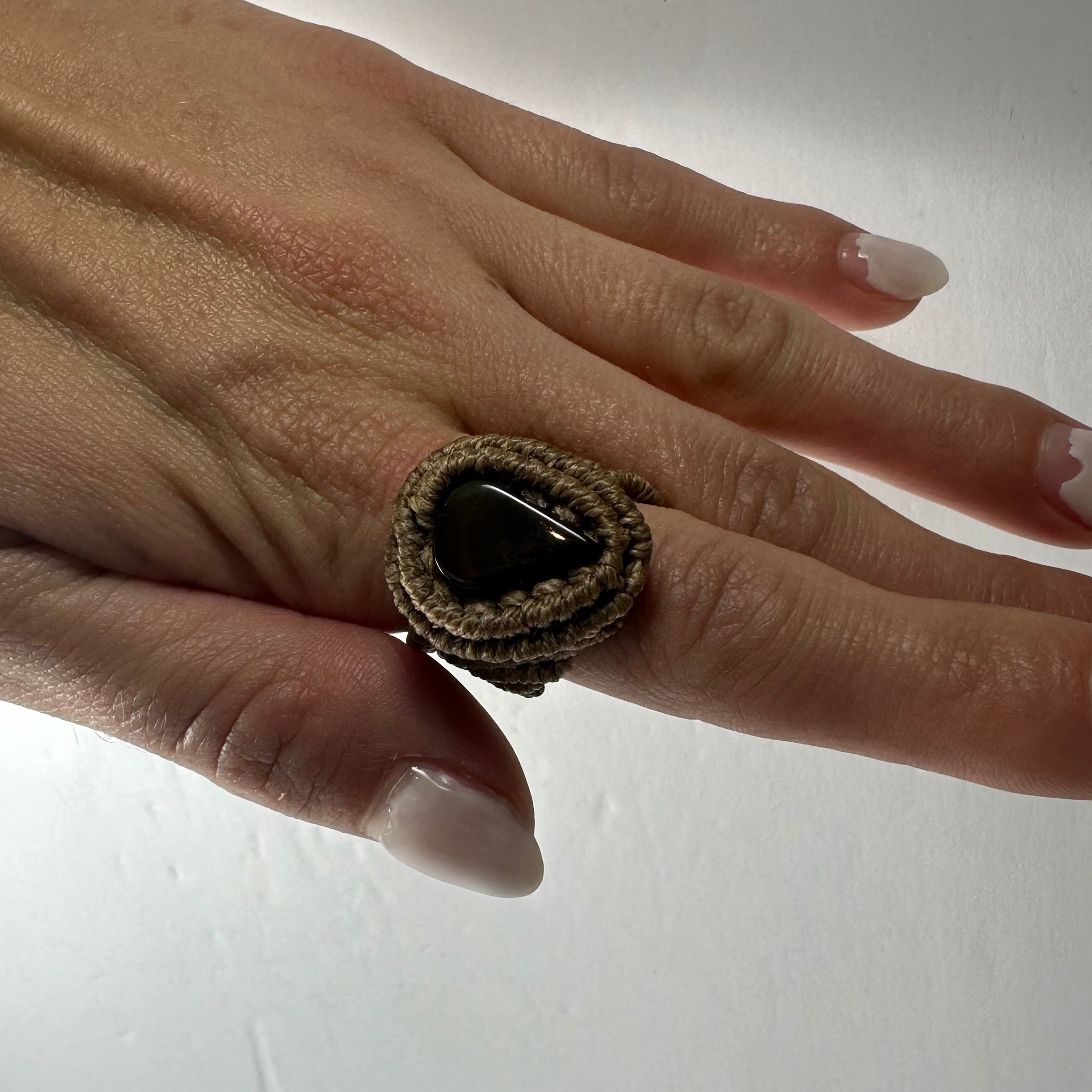 Handmade Woven Ring with Stone | Jewelry | Wiccan Center
