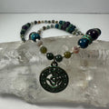 Bronze Patina 'Om' Pendant on Mixed Bead Necklace | Jewelry | Wiccan Center