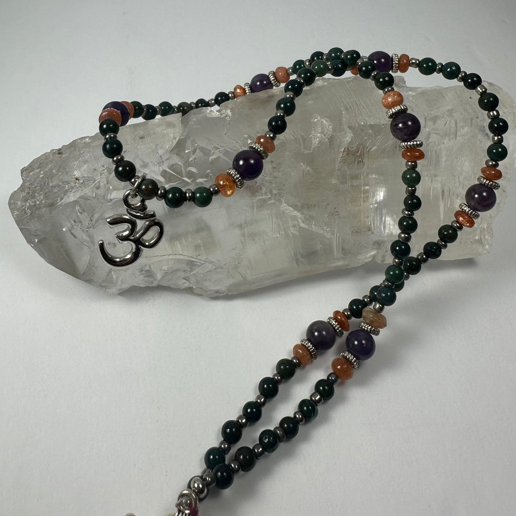 Handmade Bead Necklace with Silver 'Om' Pendant | Jewelry | Wiccan Center