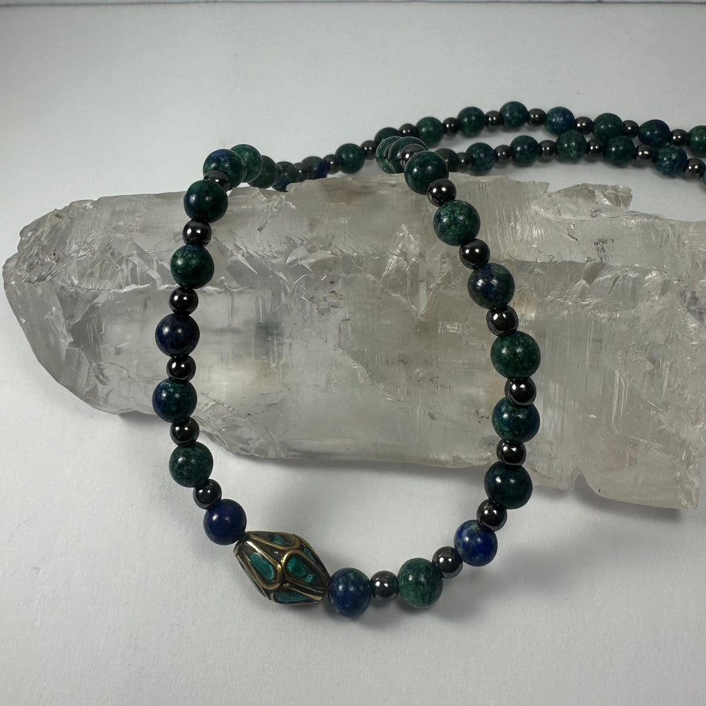 Handmade Tibetan Brass & Turquoise Necklace | Jewelry | Wiccan Center
