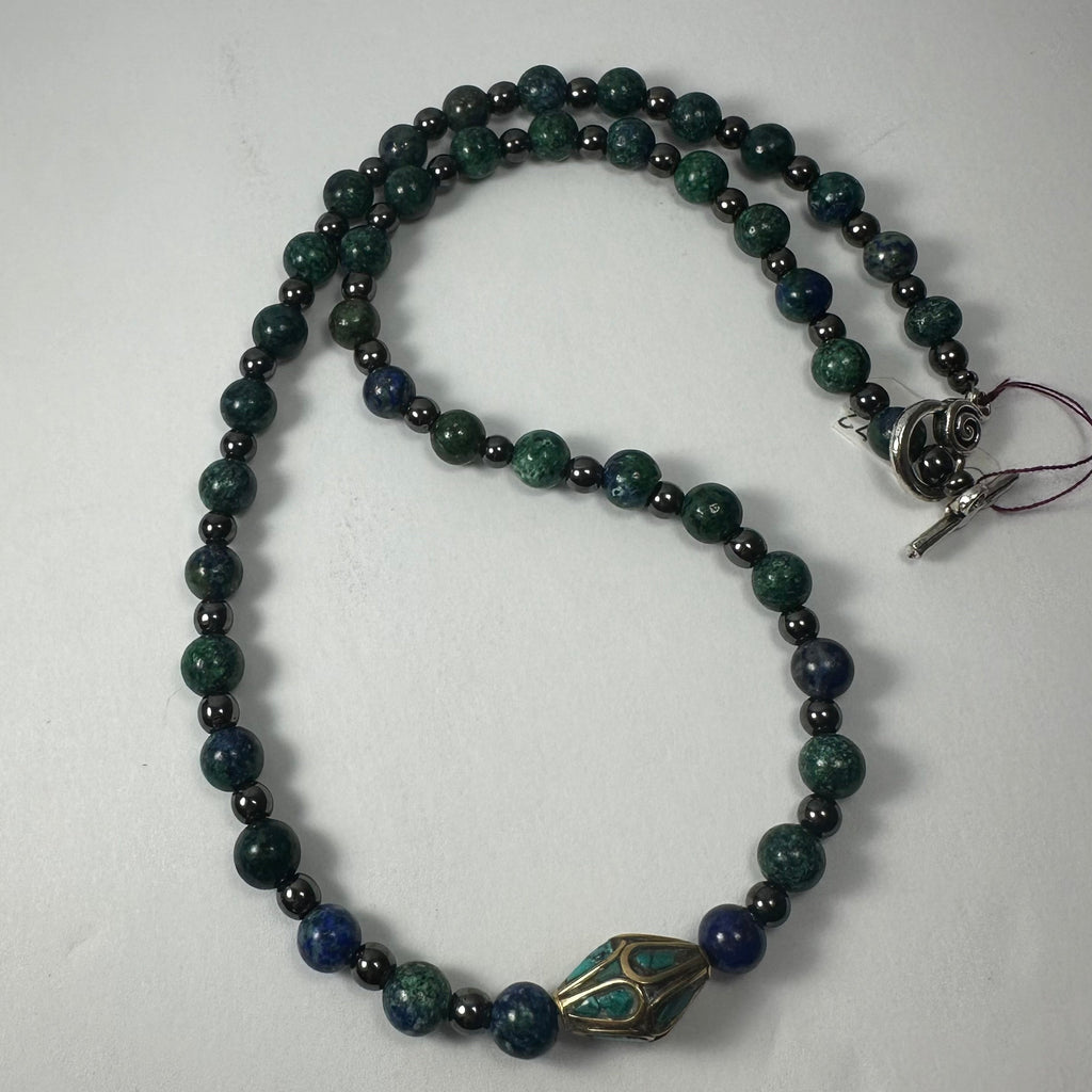 Handmade Tibetan Brass & Turquoise Necklace | Jewelry | Wiccan Center