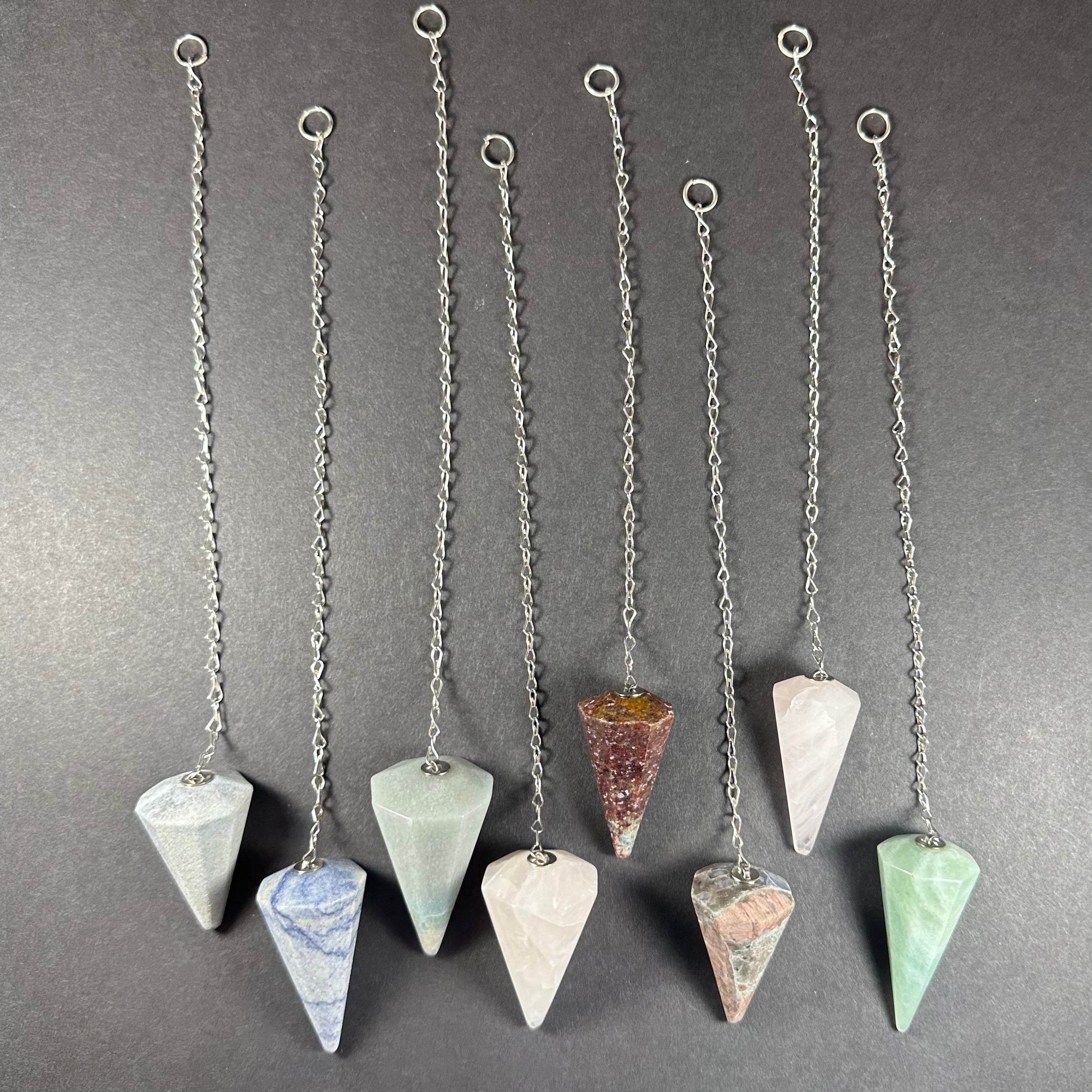 Stone Pendulum with Chain | Lapidary | Wiccan Center