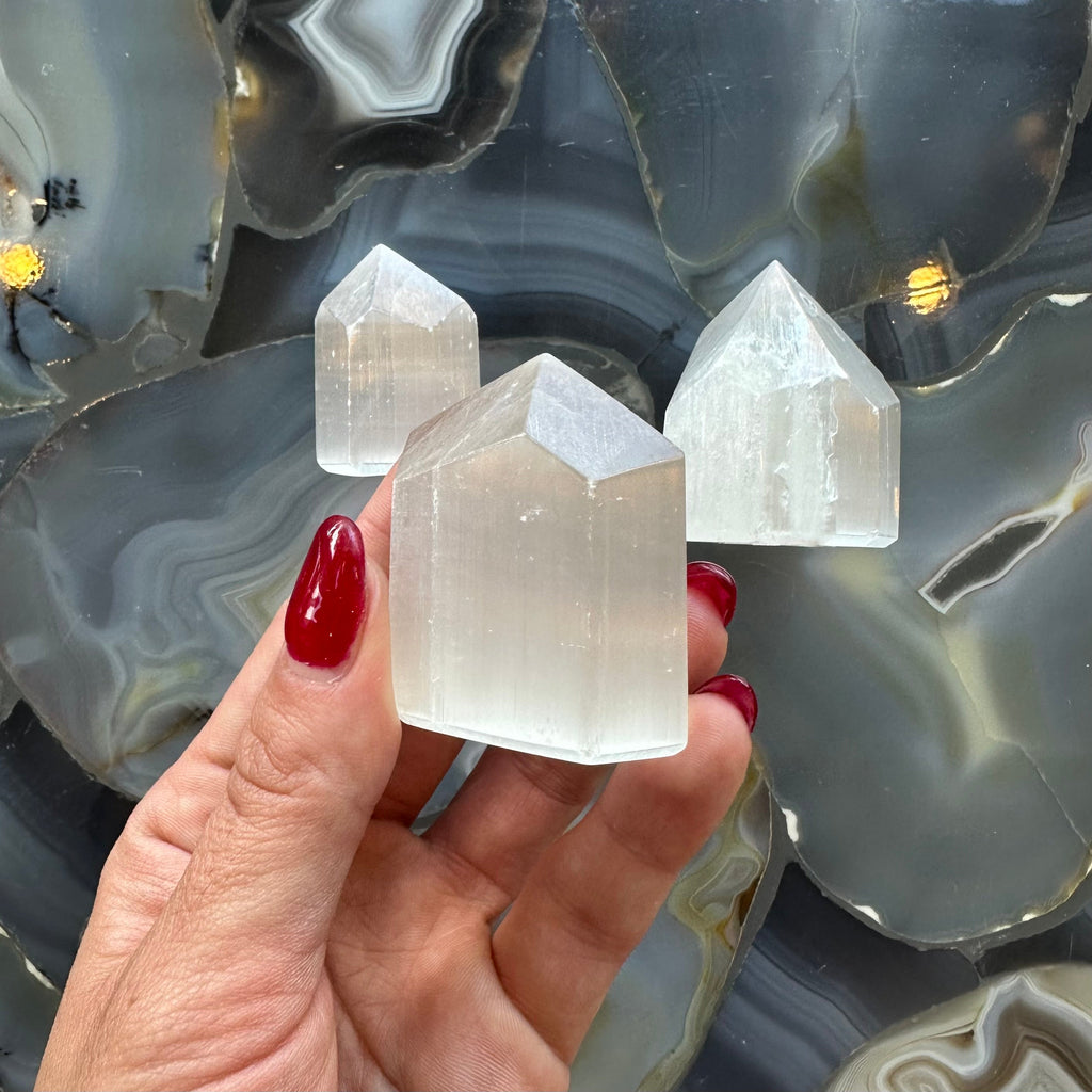 Selenite Obelisk Tower (SM) | Lapidary | Wiccan Center