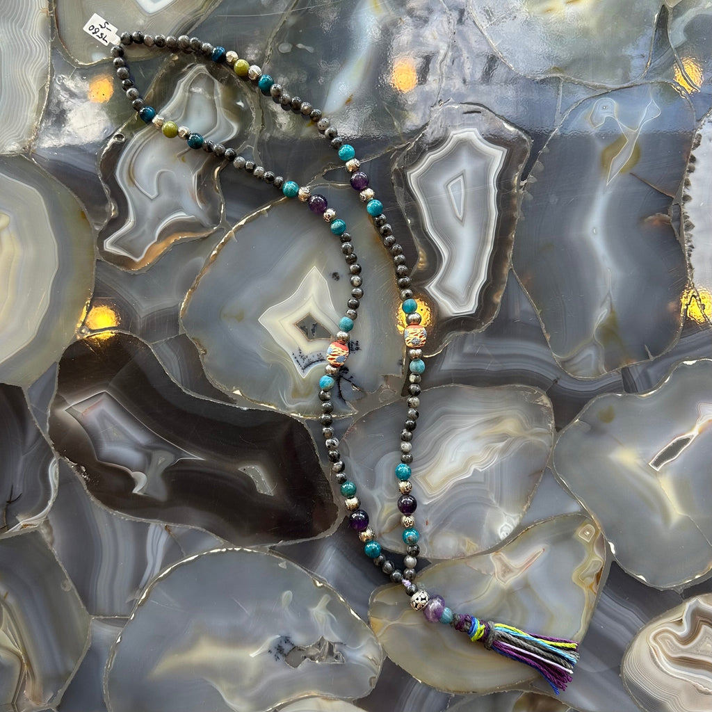 Larvikite Mala with Mixed Stone Beads | Jewelry | Wiccan Center