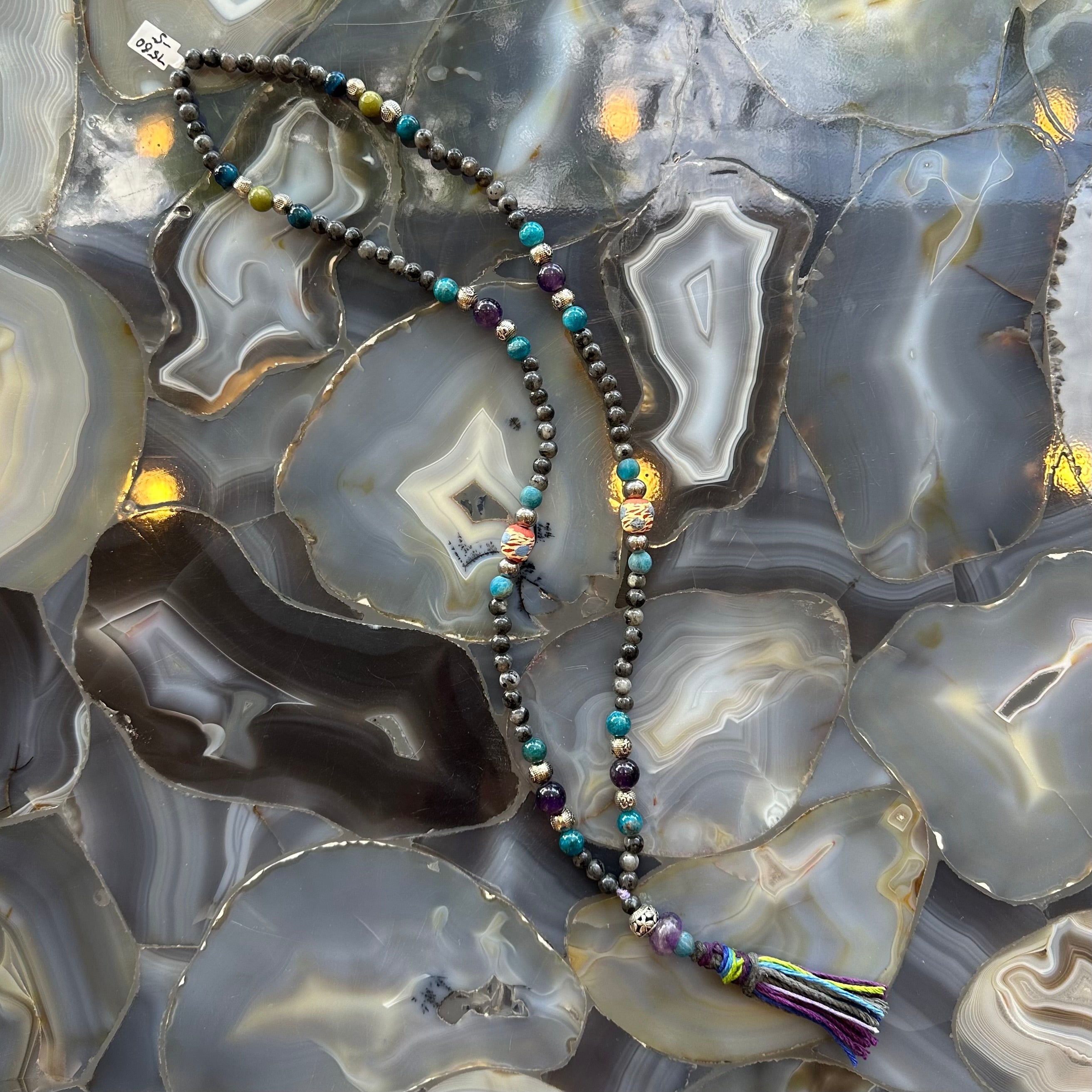 Larvikite Mala with Mixed Stone Beads | Jewelry | Wiccan Center