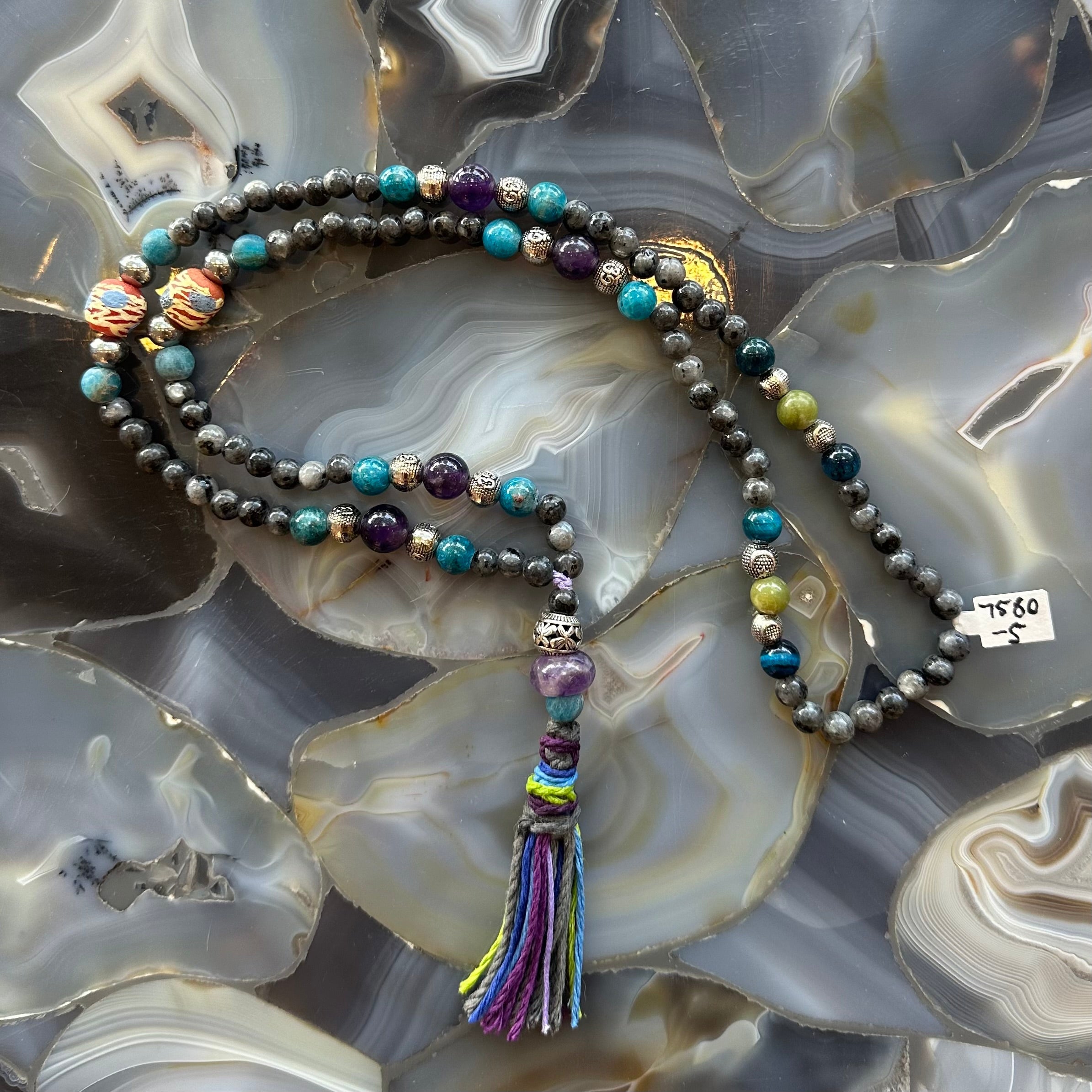 Larvikite Mala with Mixed Stone Beads | Jewelry | Wiccan Center