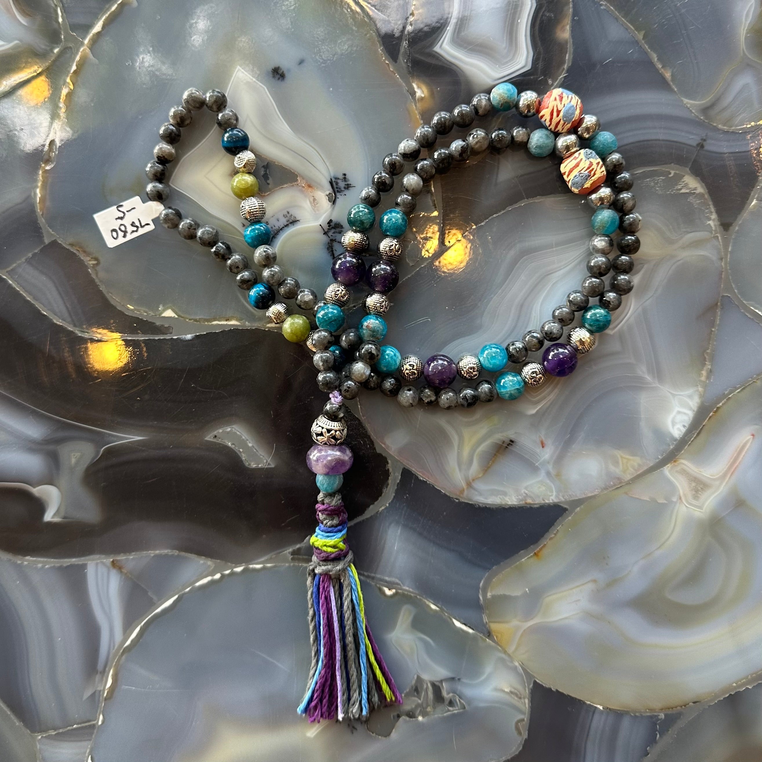 Larvikite Mala with Mixed Stone Beads | Jewelry | Wiccan Center